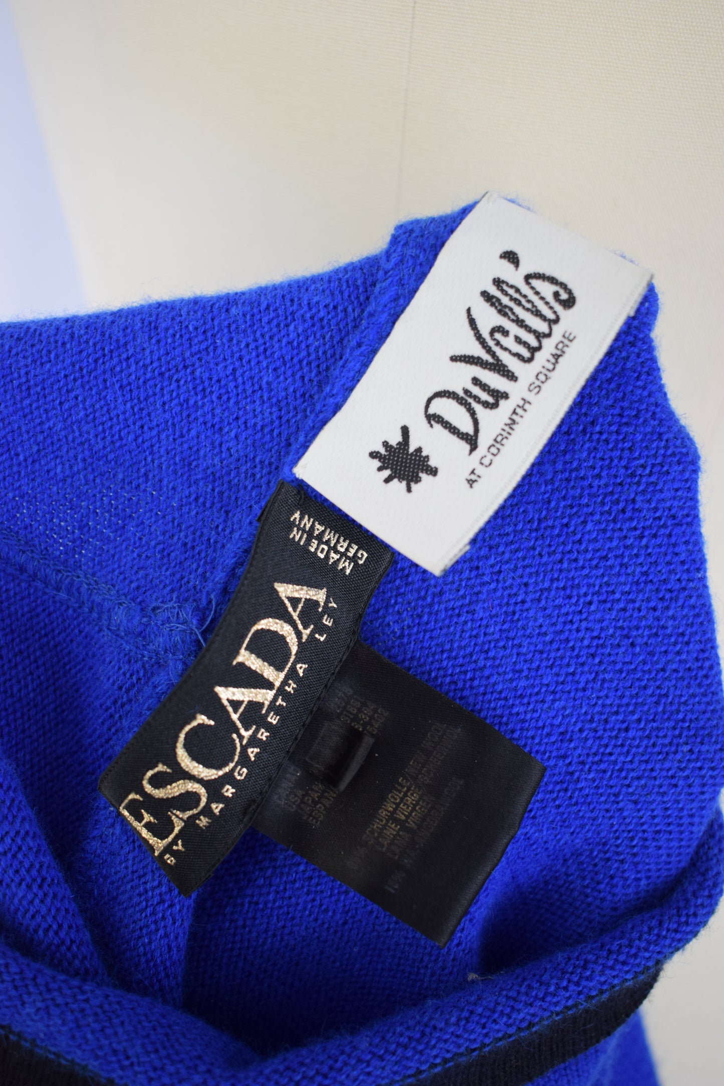 Vintage Abstract Face Wool Sweater by Margaretha Ley for Escada | M/L