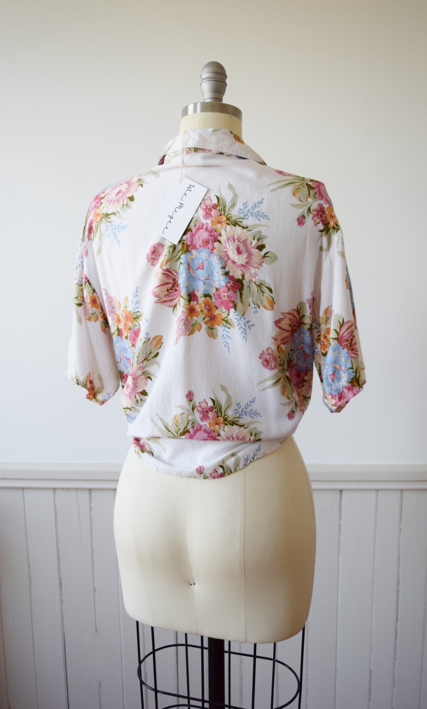 Bouquet Print Top | 1990s | M