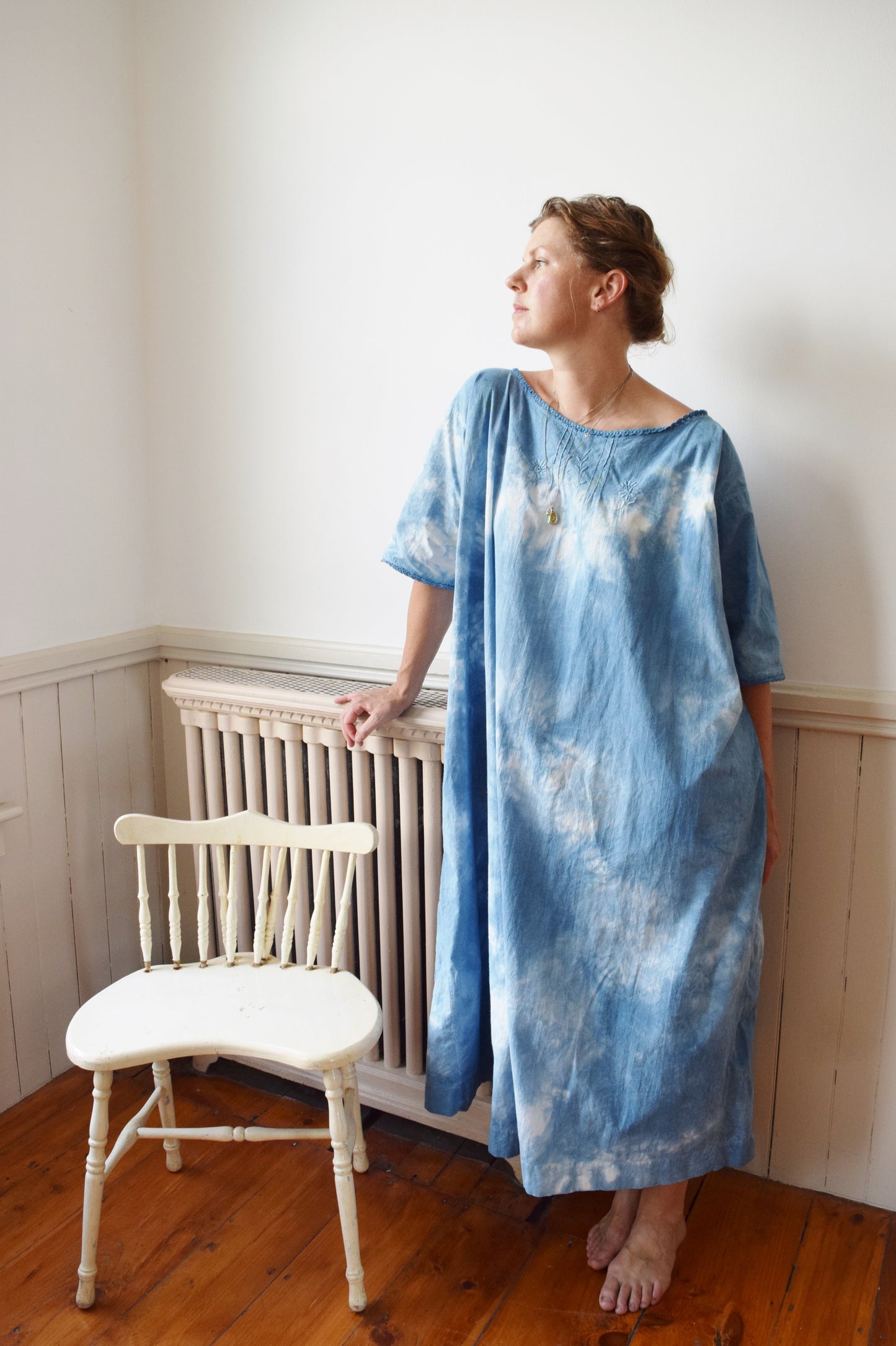 Indigo Dyed Cloud Dress | Antique | OS