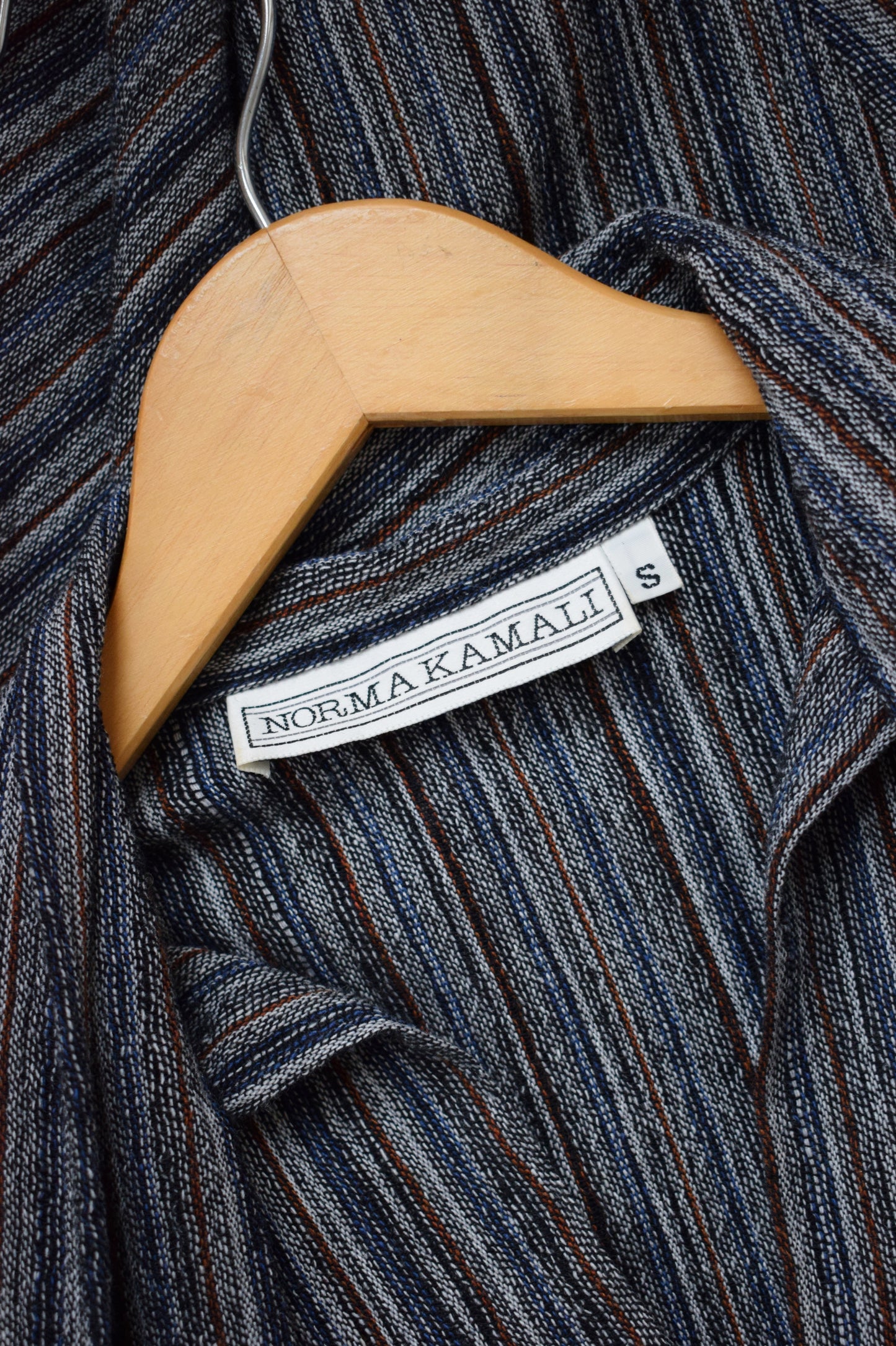 80s Norma Kamali Striped Wool Dress | S