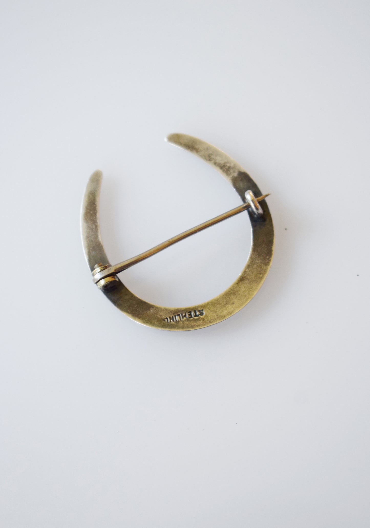 Antique Sterling Silver Lucky Horseshoe Pin
