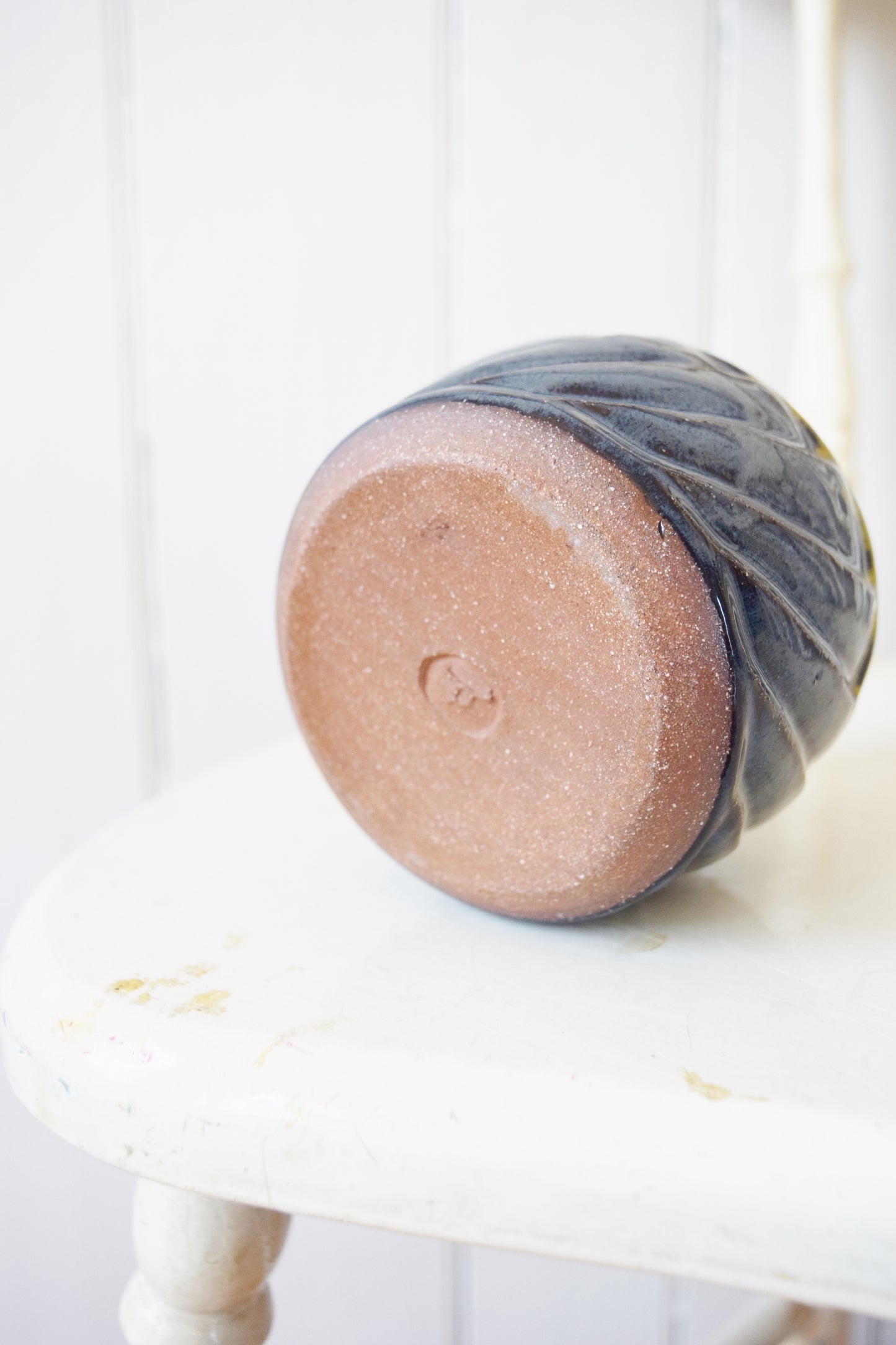 Vintage Glazed Stoneware Bud Vase | Artist Signed