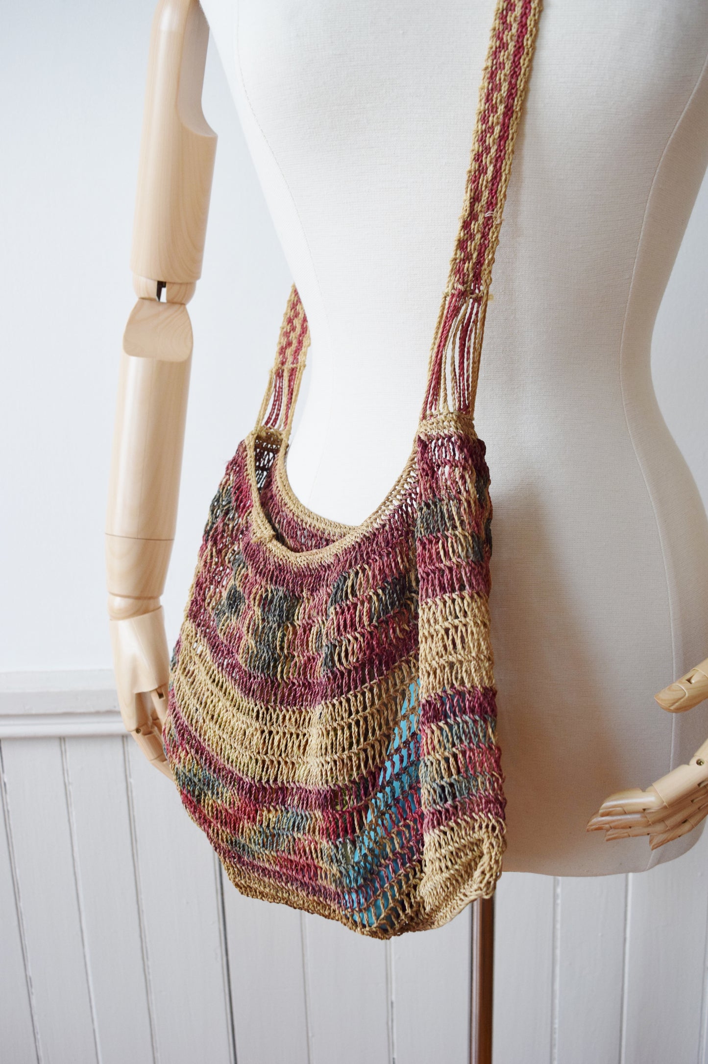 Vintage Crochet Sisal Market Bag