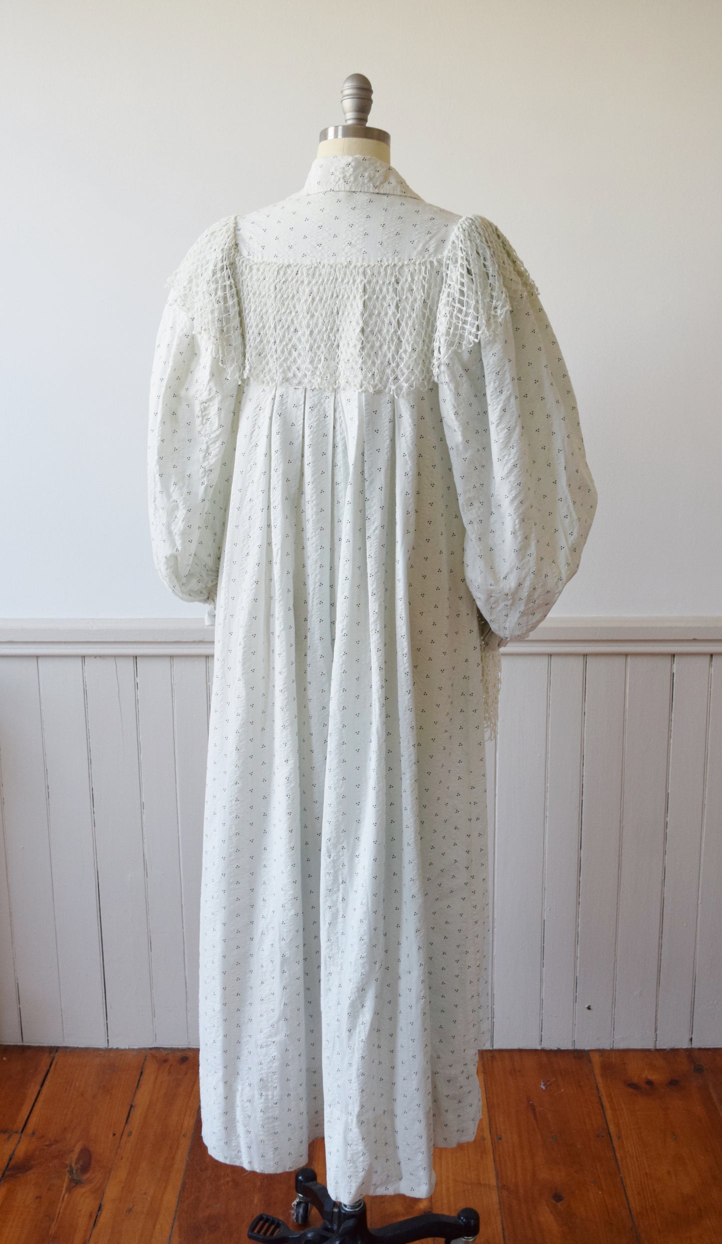 Antique Calico and Net Dress | c. 1890s | M