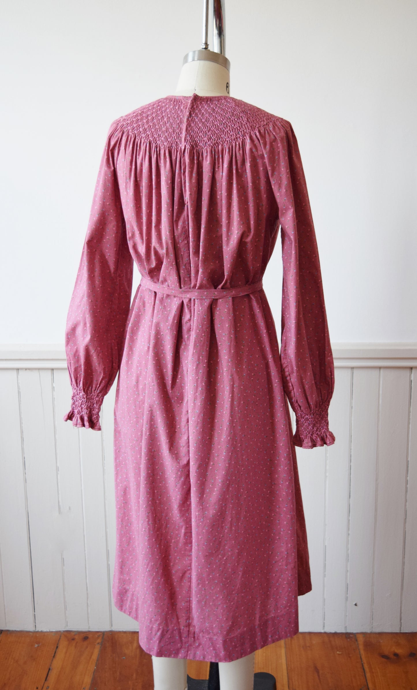 Smocked Prairie Revival Dress | 1970s/80s | S