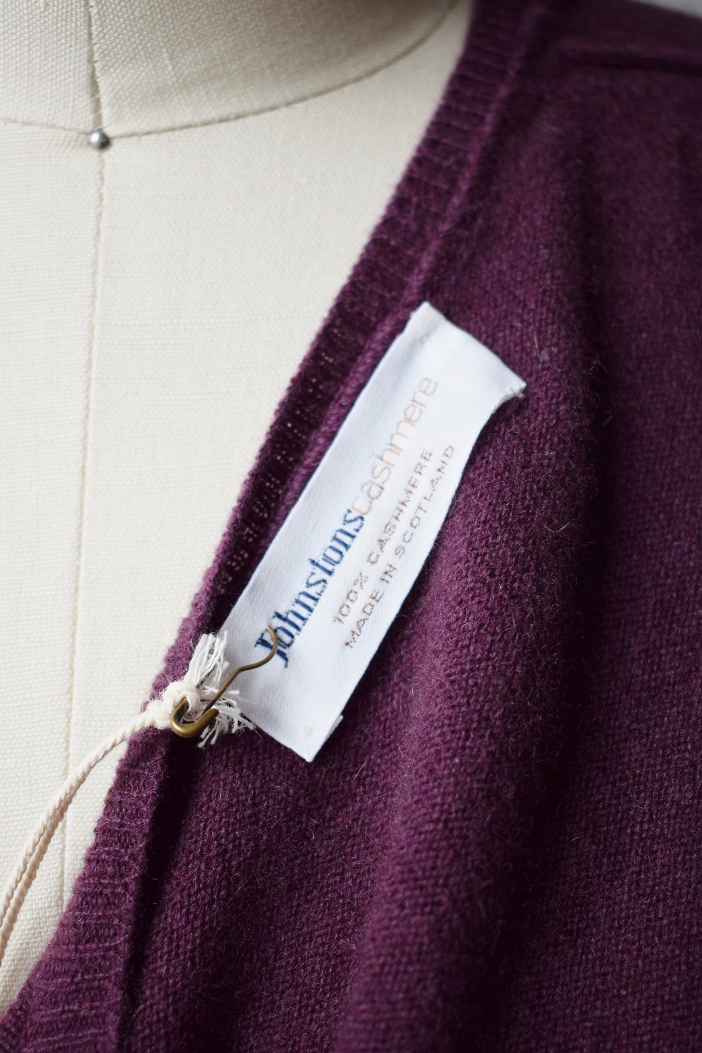 Eggplant Purple Scottish Cashmere Cardigan | S