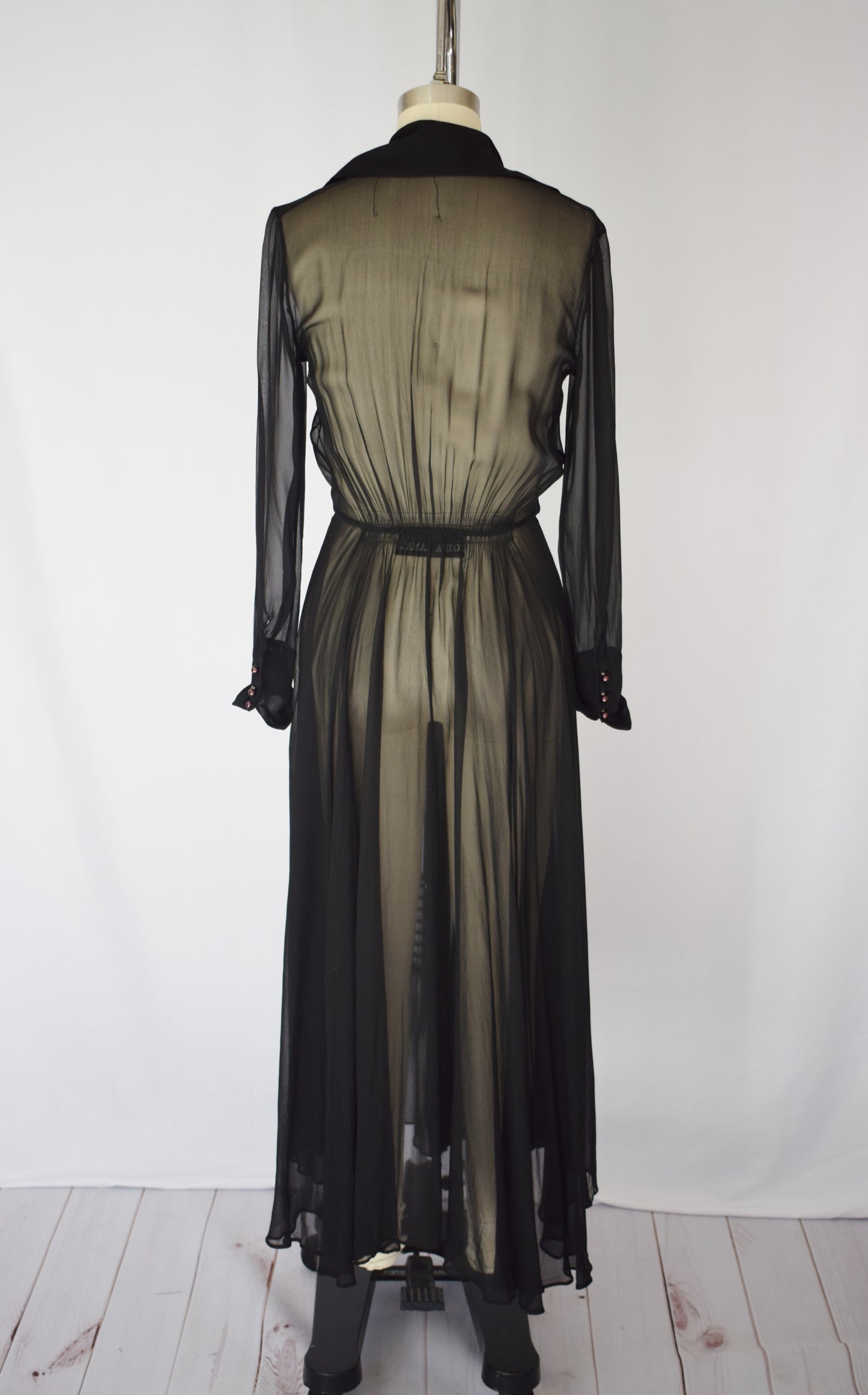 1990s Norma Kamali Sheer Silk Dress | S
