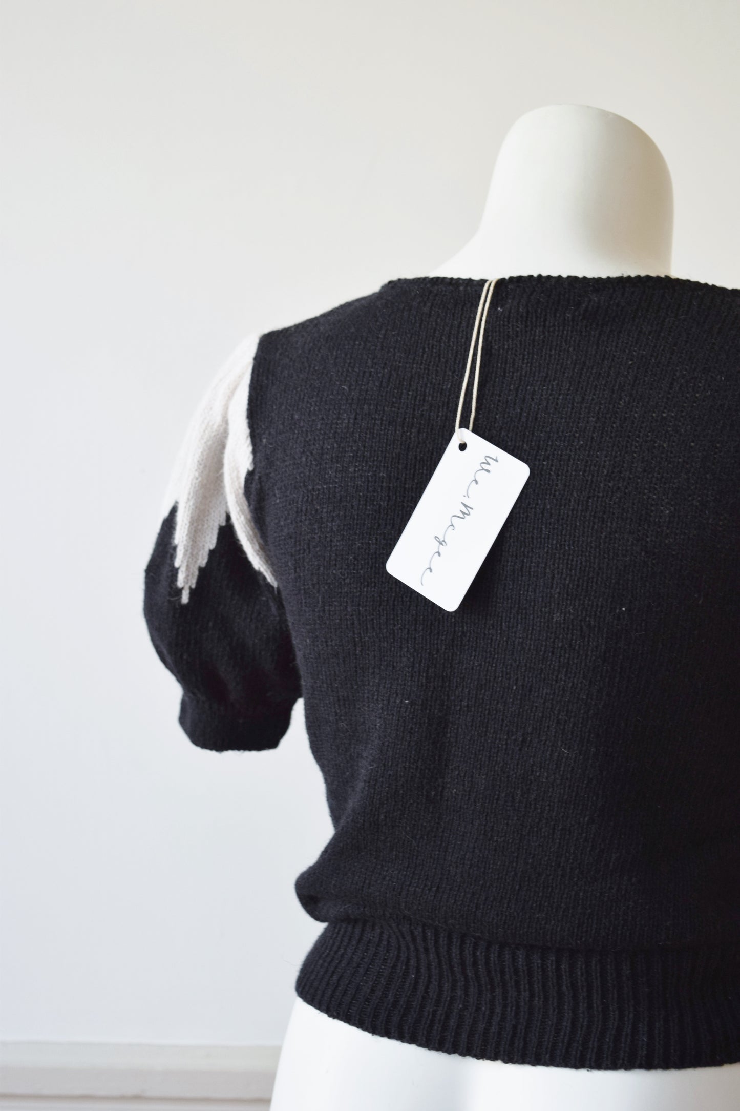 Deco Puff Sleeve Knit Top | 1980s | L