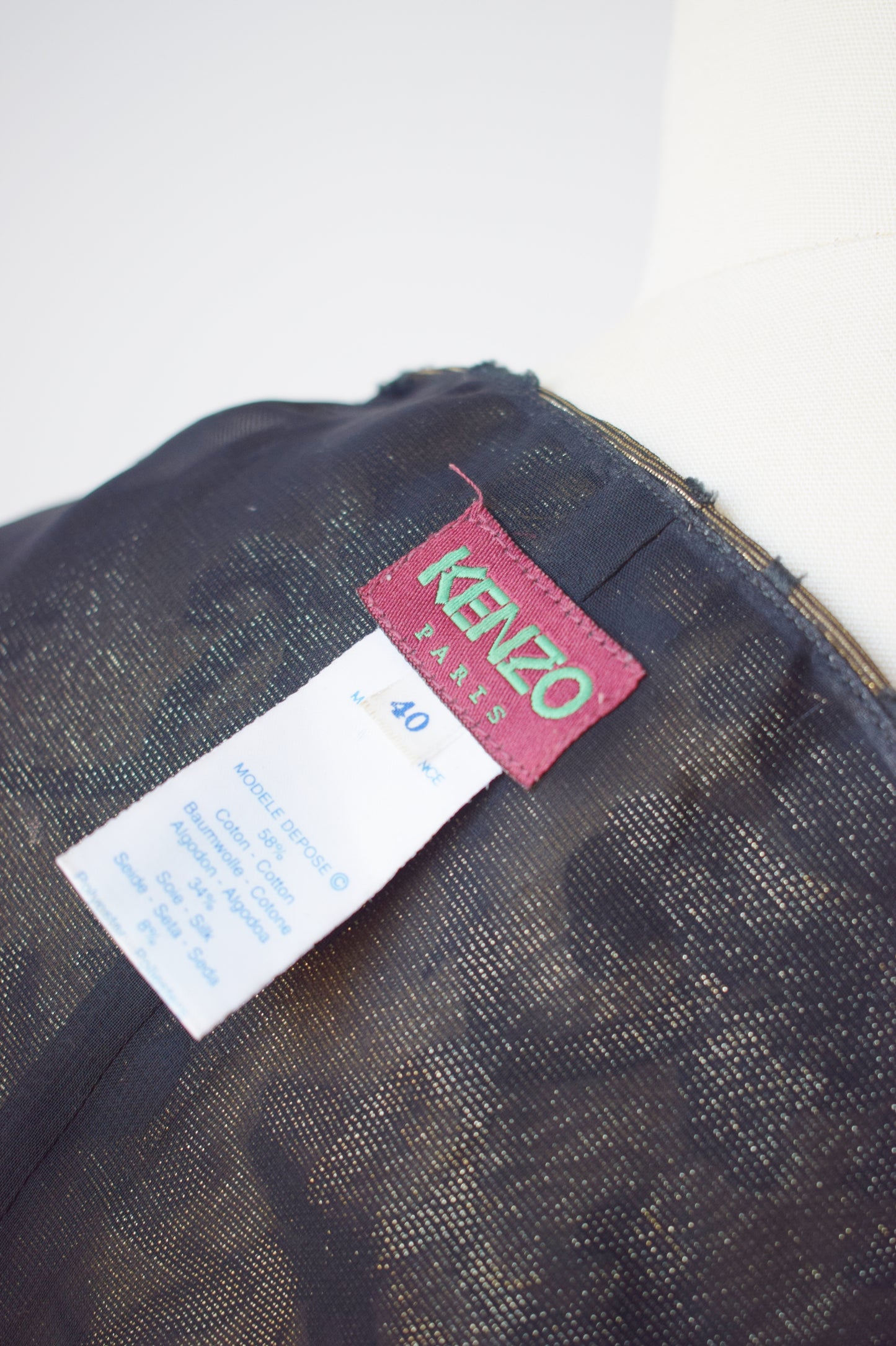 90s Kenzo Metallic and Flocked Bodice | M