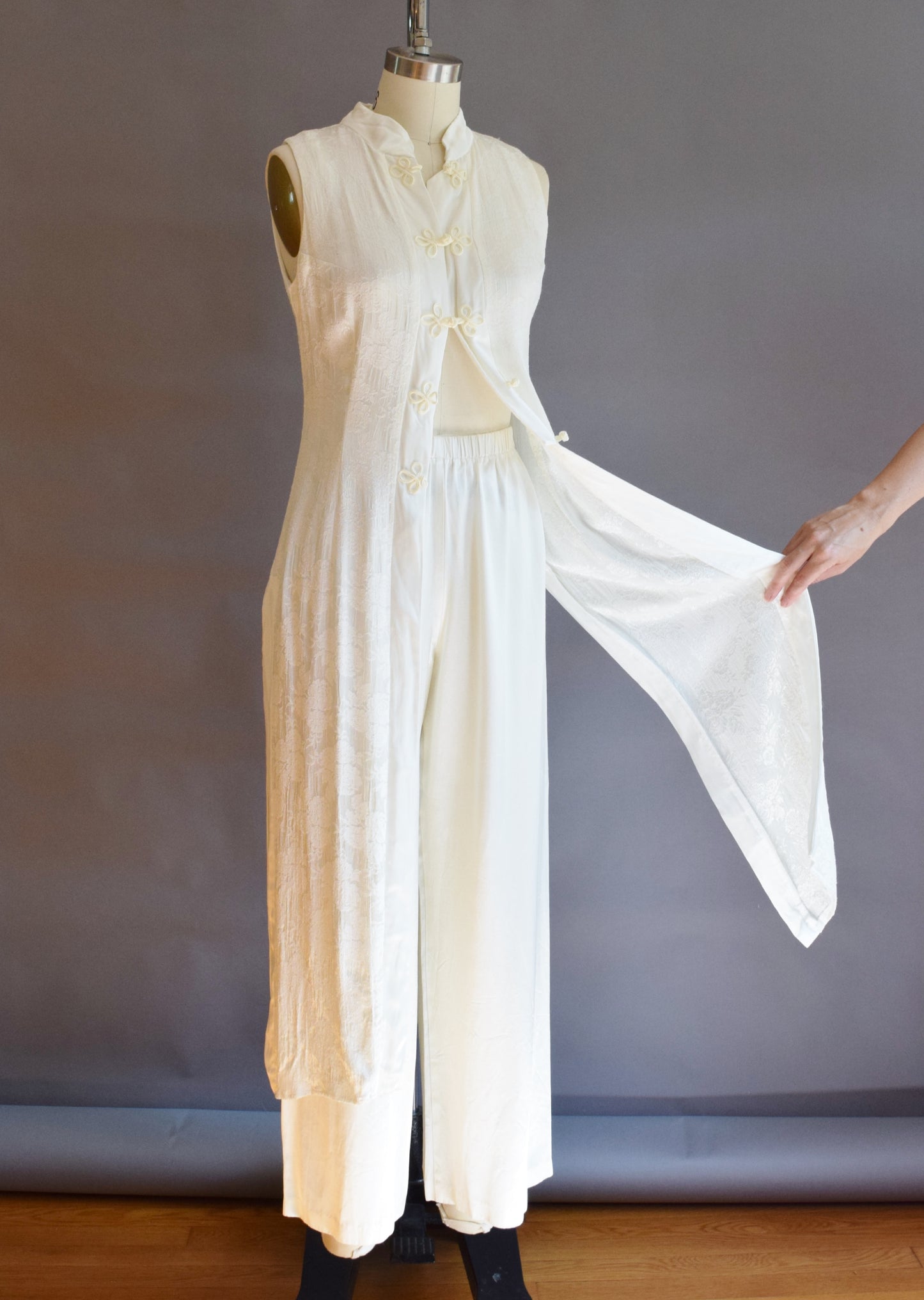 1990s Asian-Inspired Satin Lounge Set by Cache
