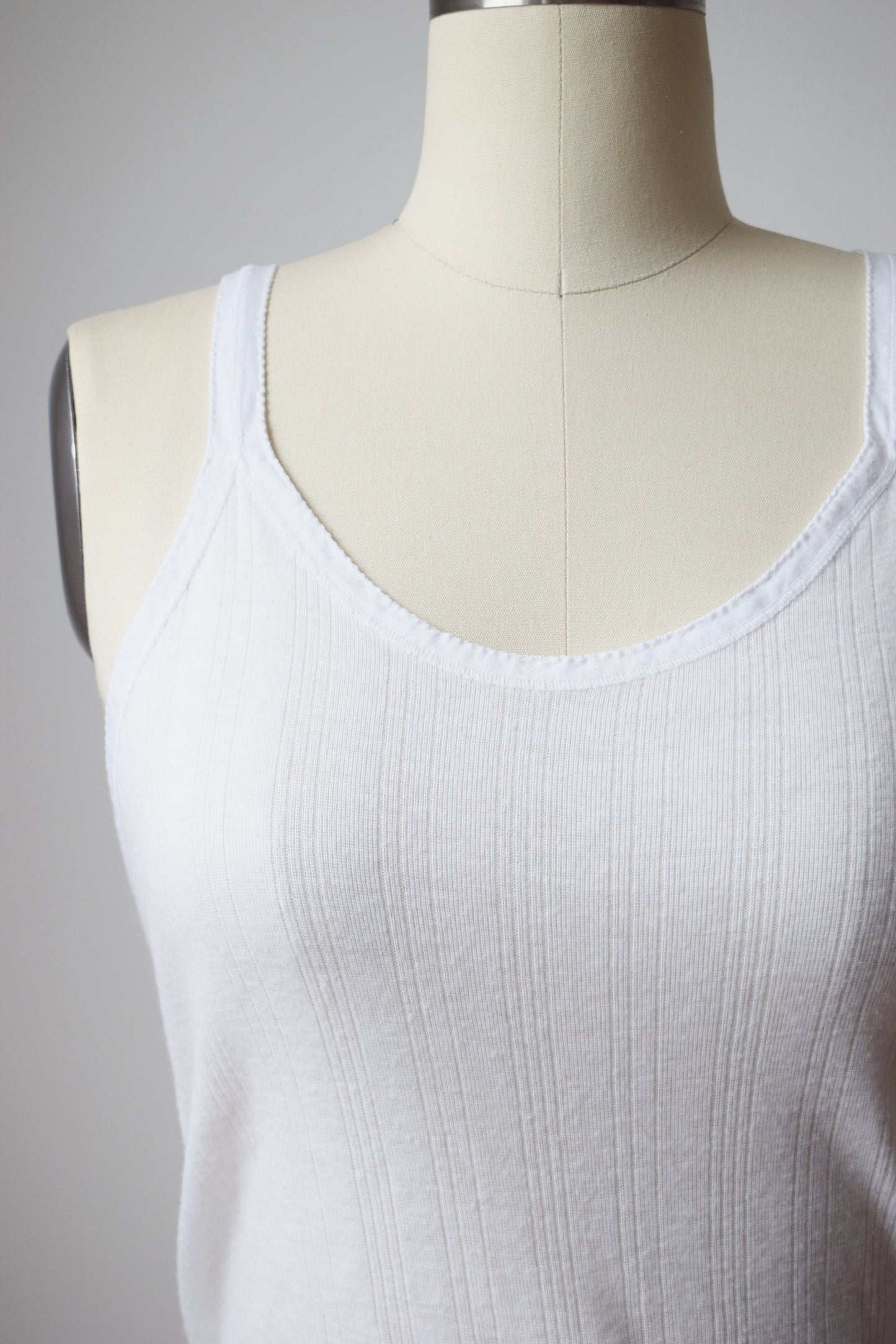 1940s White Knit Tank Top | M/L