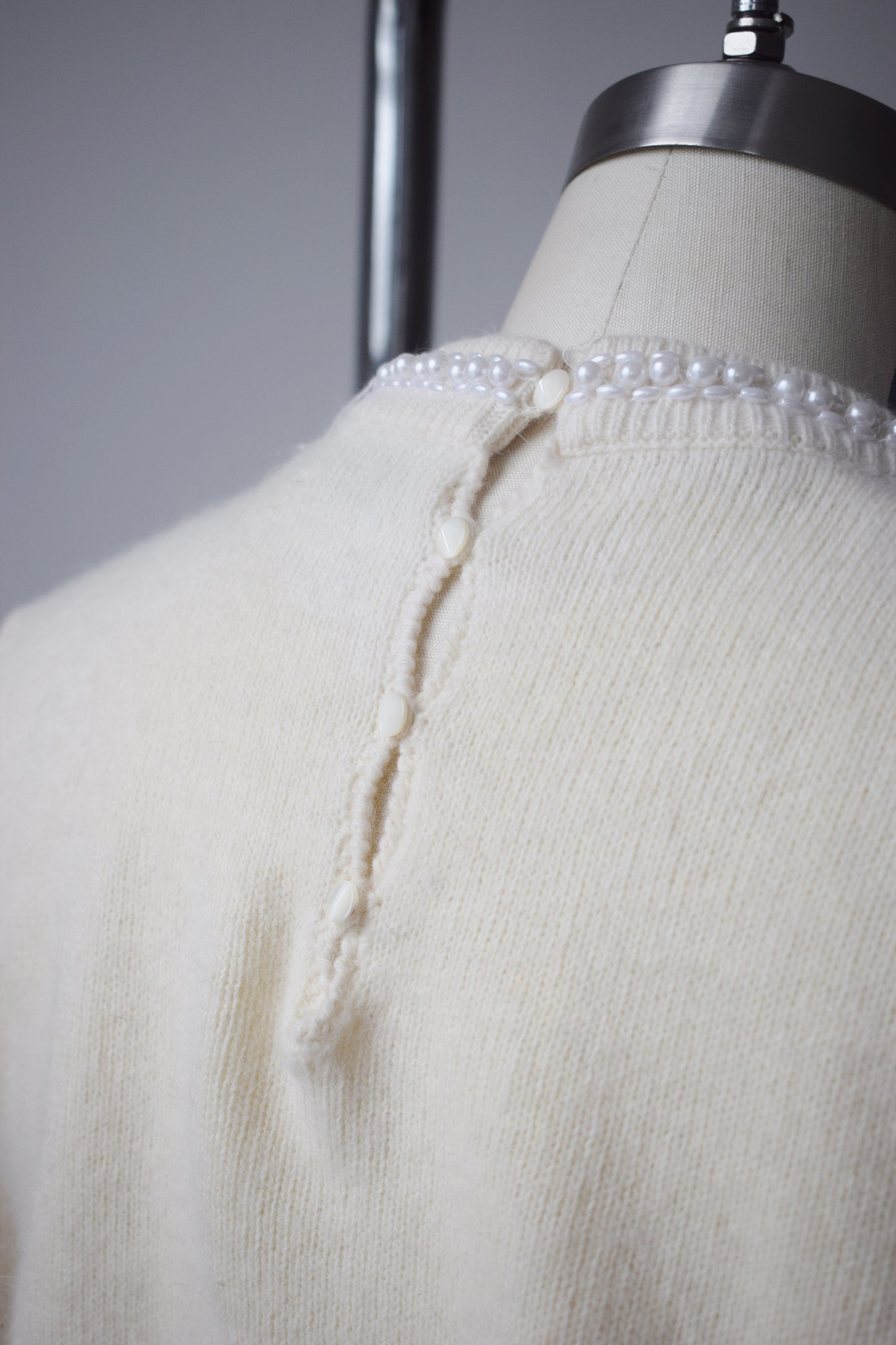 1980s Pearly Angora Sweater | S