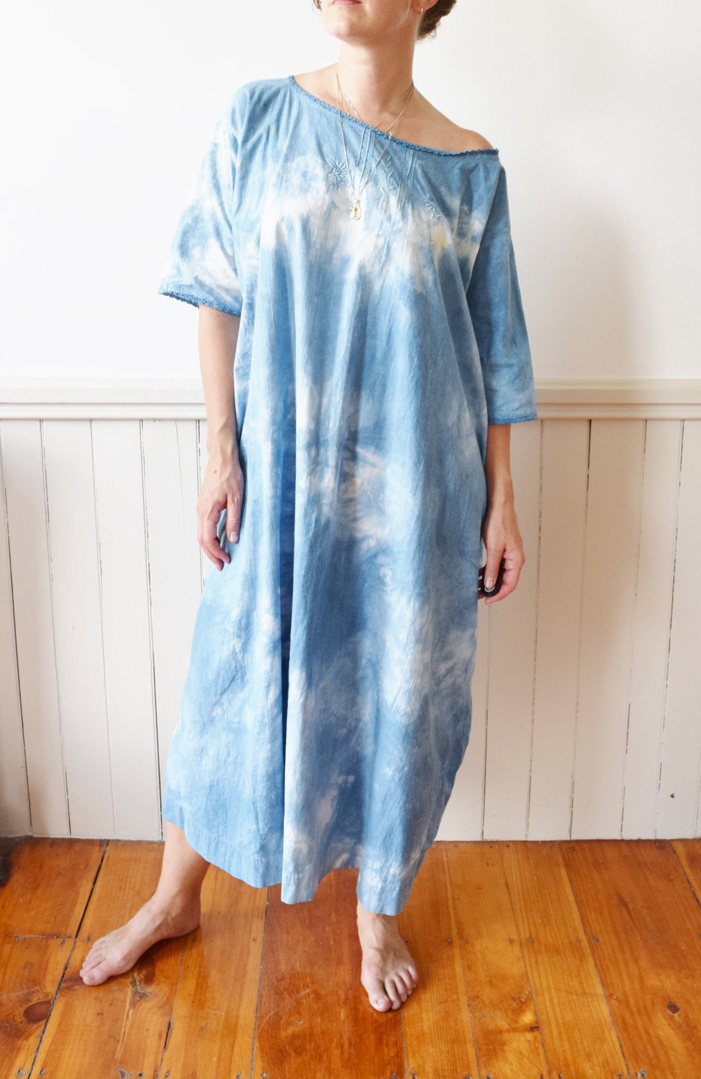 Indigo Dyed Cloud Dress | Antique | OS