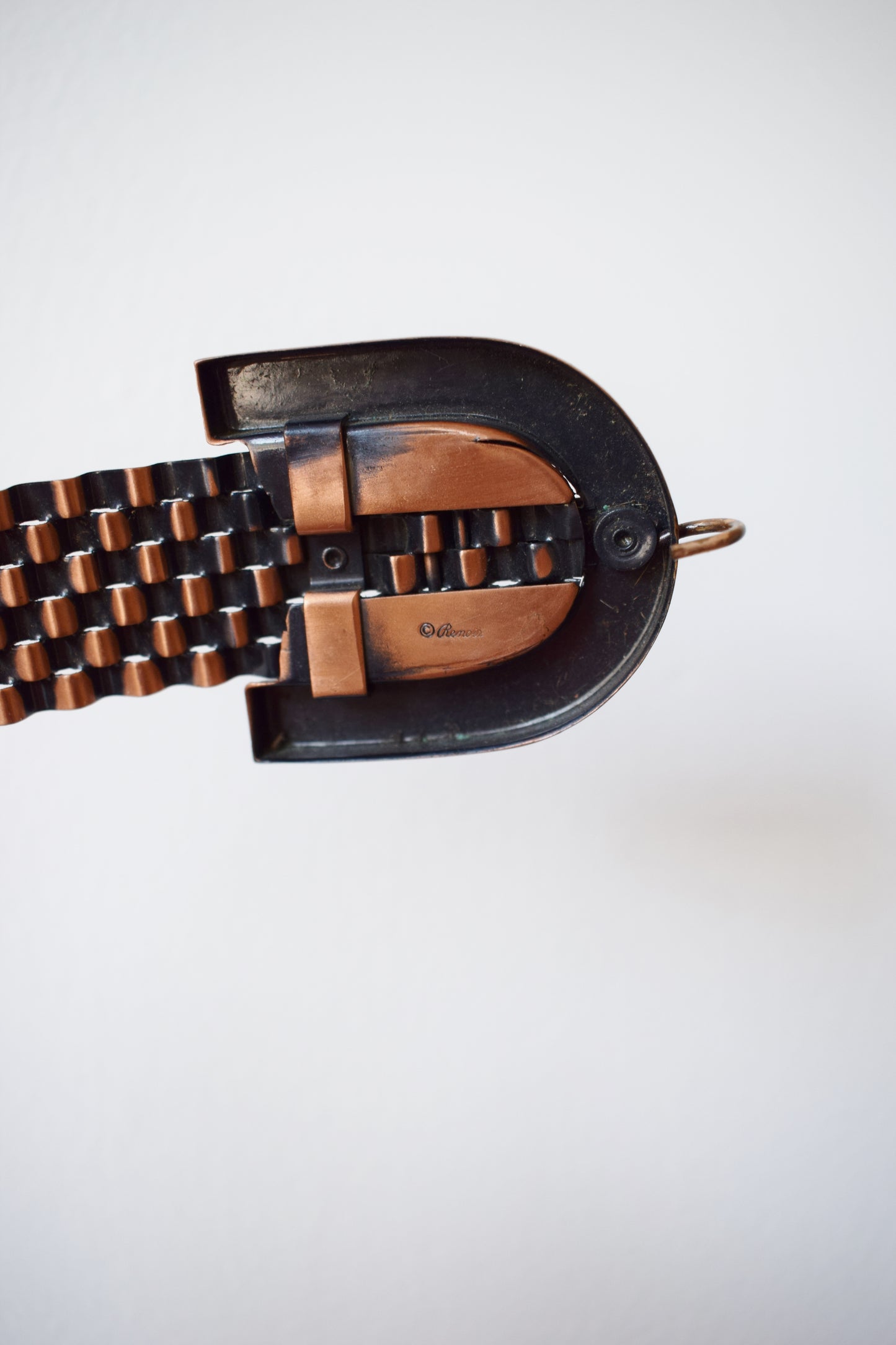 1950s Renoir Copper Metal Belt | Woven Texture
