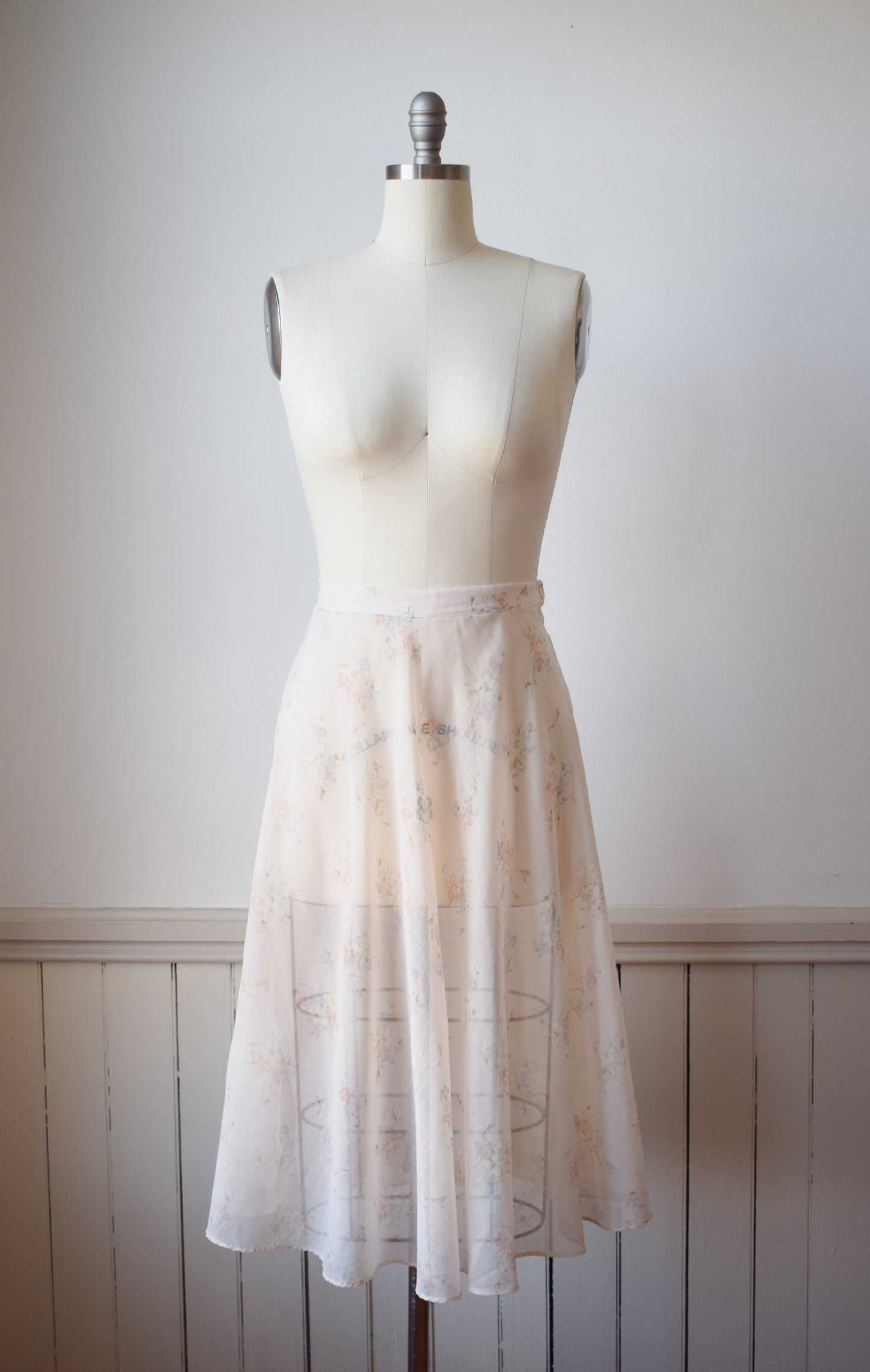 1970s Floral Midi Skirt | S