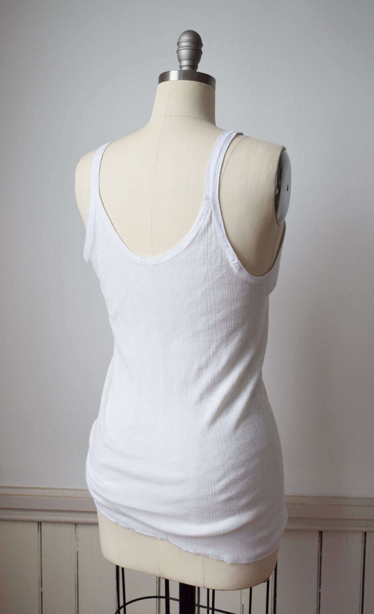 1940s White Knit Tank Top | M/L