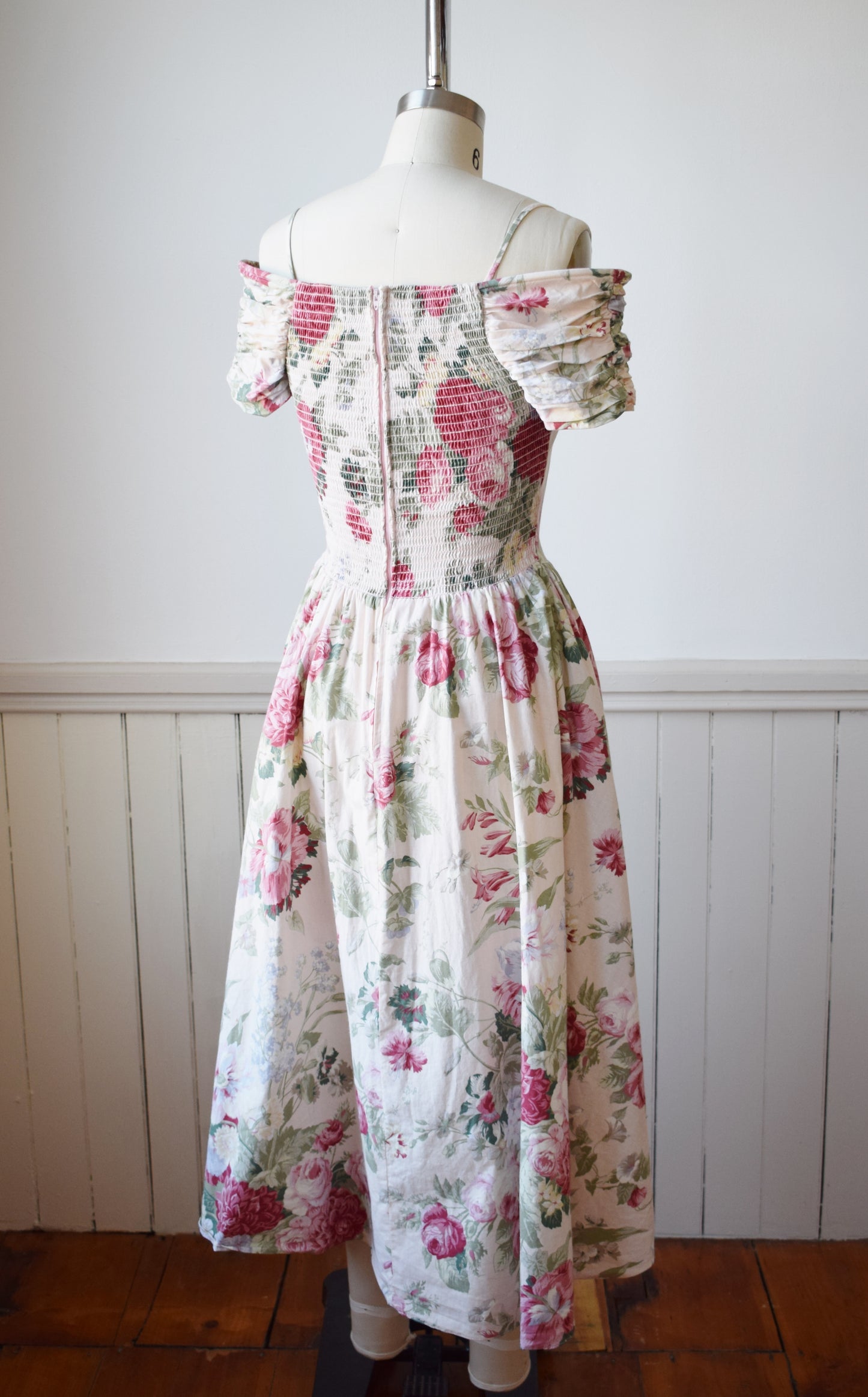1980s Romantic Floral Dress by Karin Stevens | XS/S