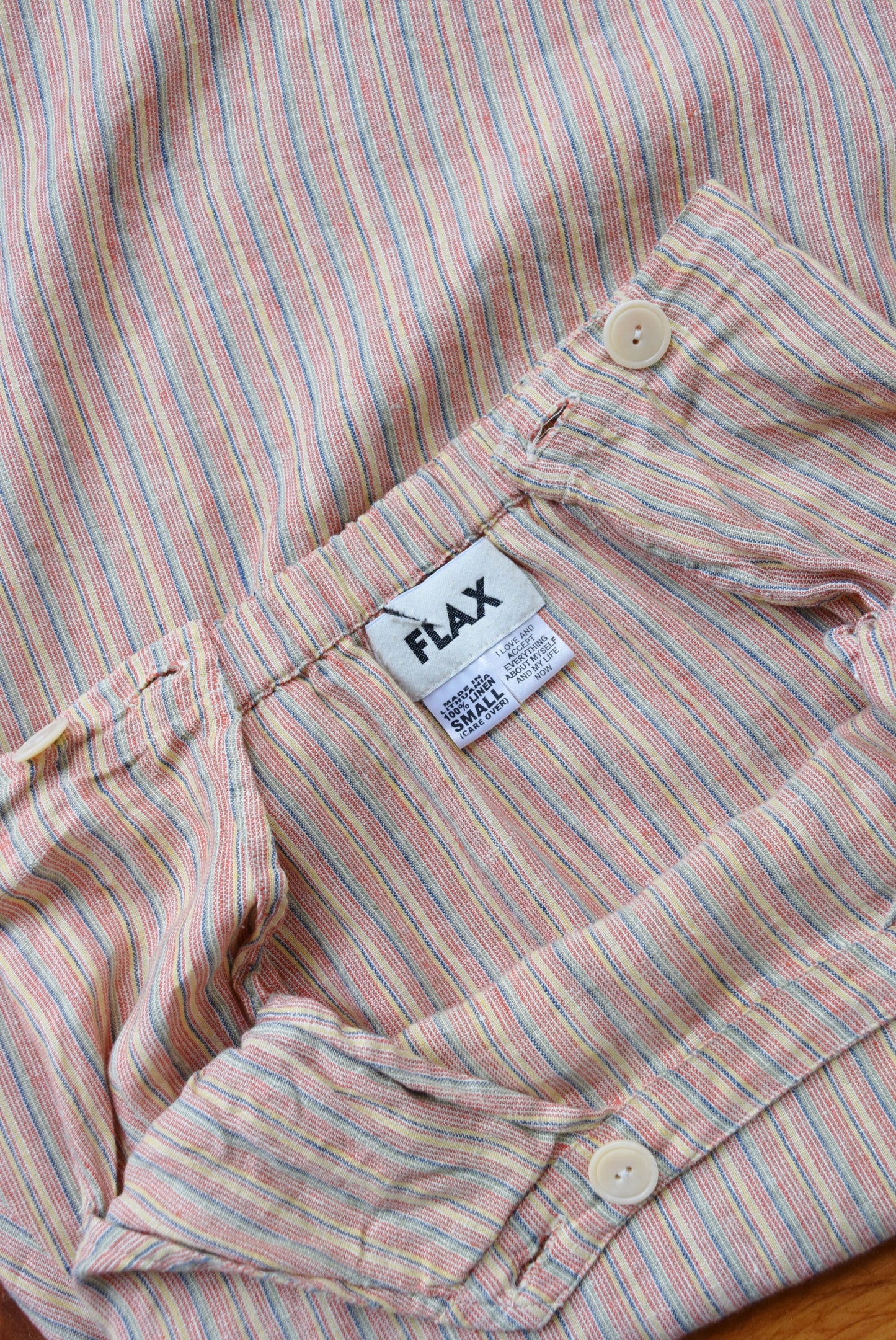 Woven Stripe Linen Skirt by Flax | M
