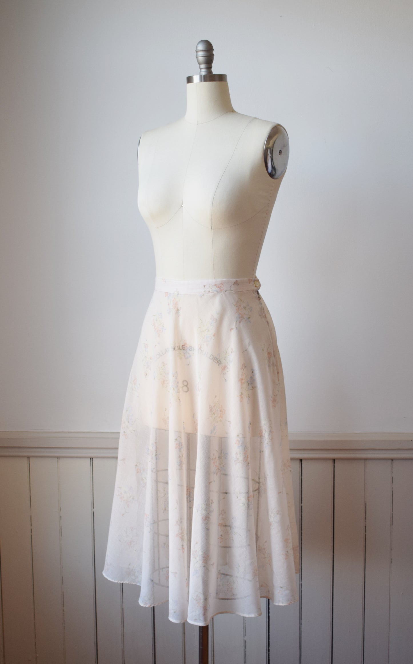 1970s Floral Midi Skirt | S