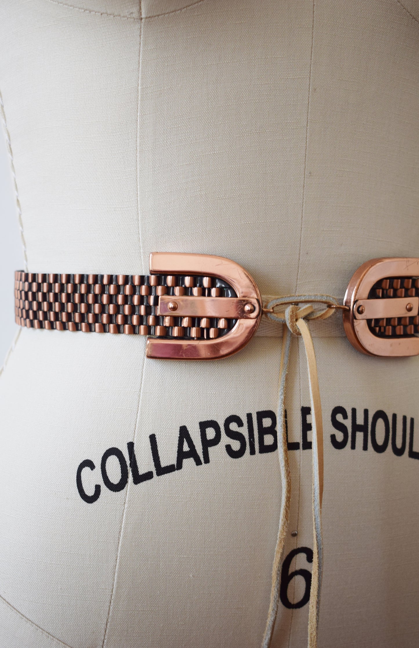 1950s Renoir Copper Metal Belt | Woven Texture