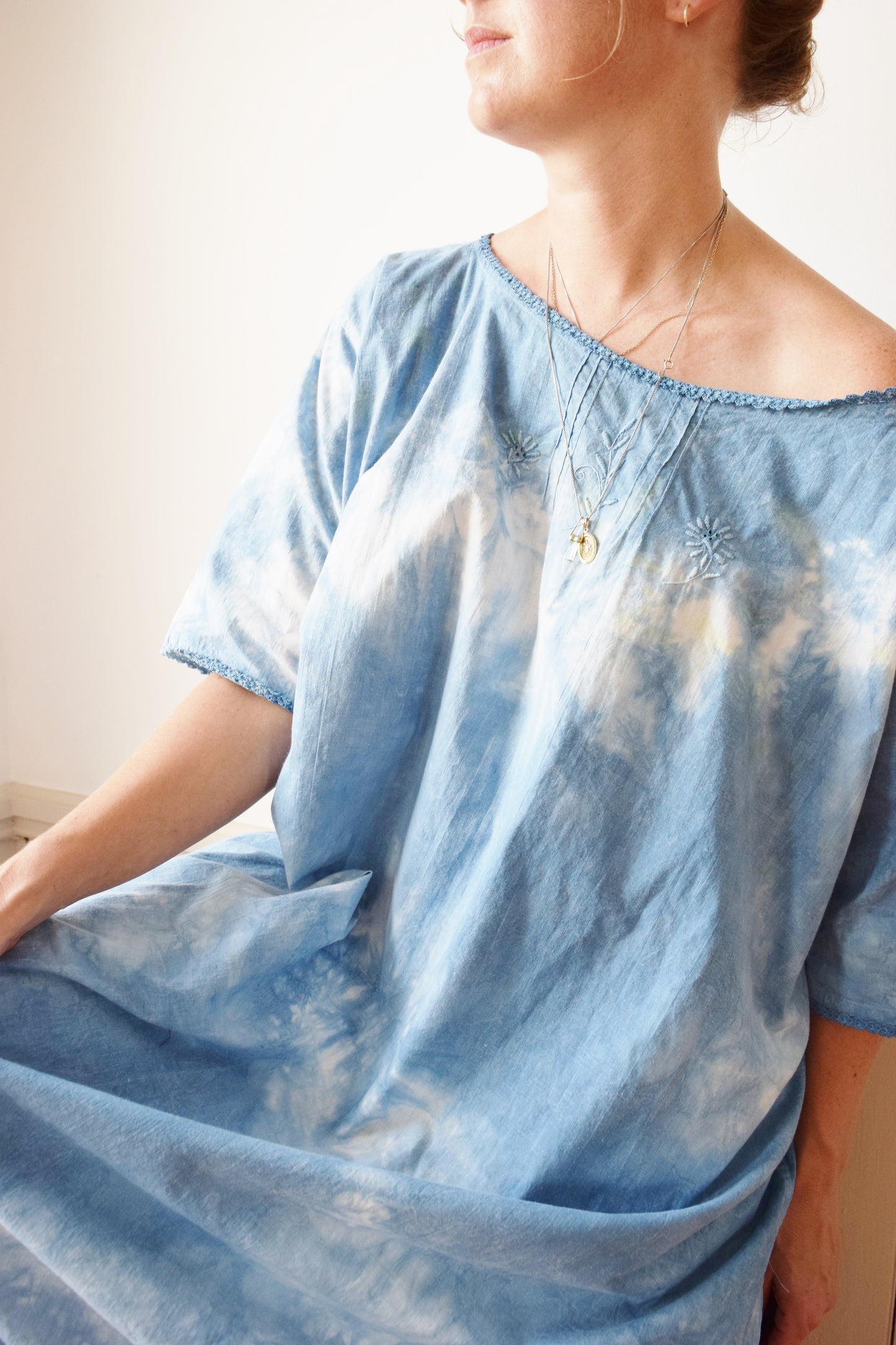 Indigo Dyed Cloud Dress | Antique | OS