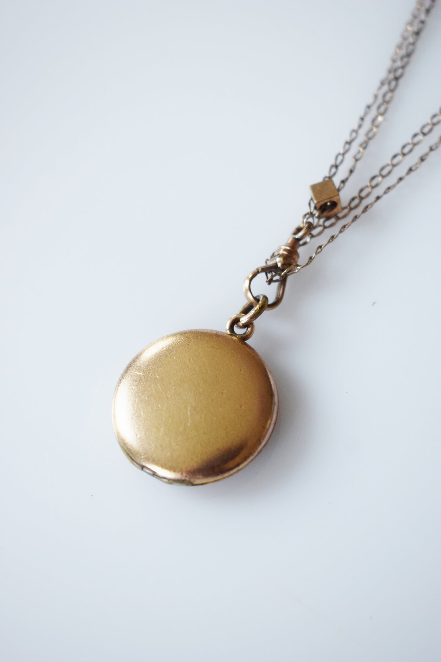 Antique Lucky Horseshoe Locket on Fob Chain with Pearl Slider