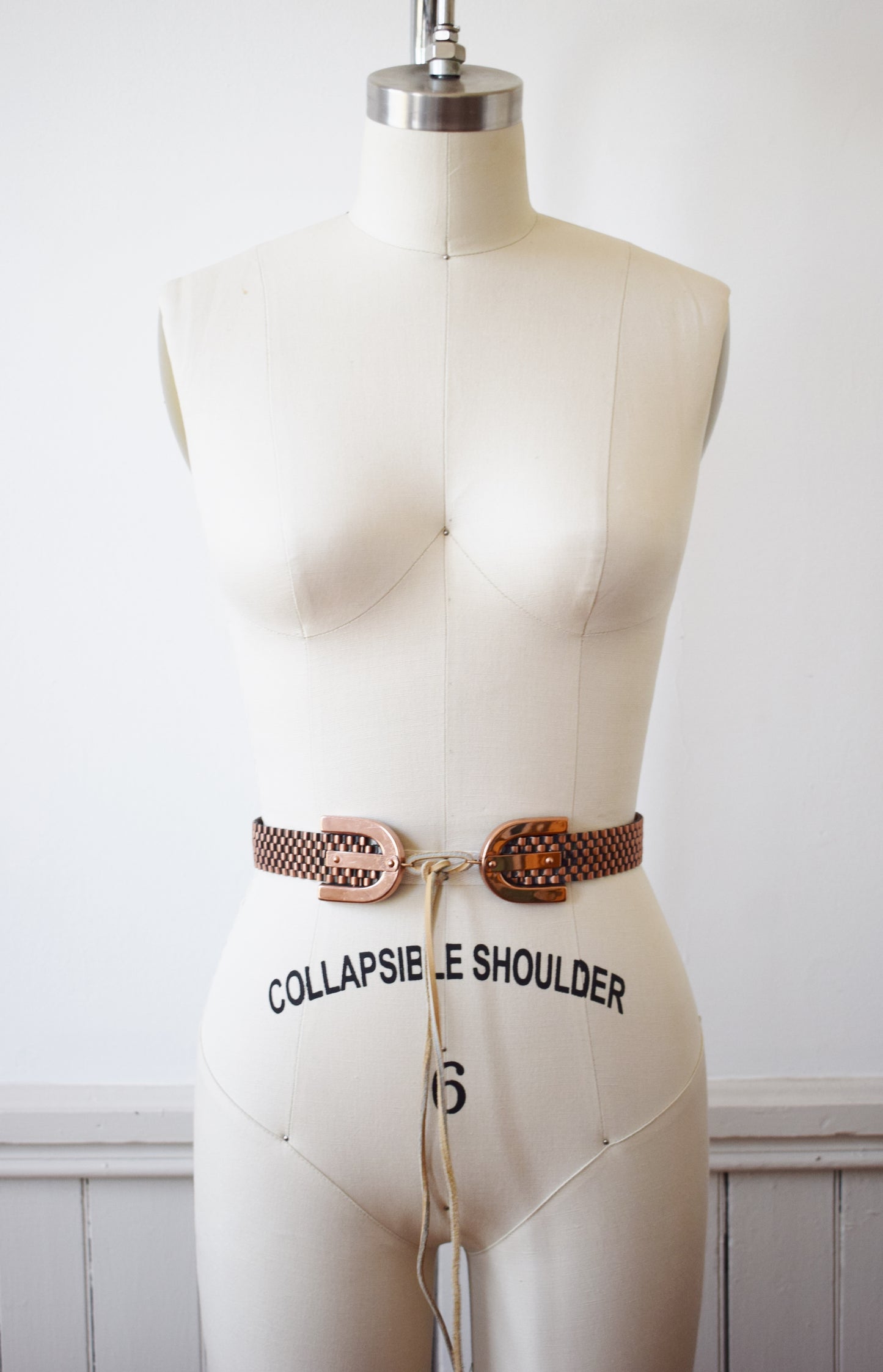 1950s Renoir Copper Metal Belt | Woven Texture