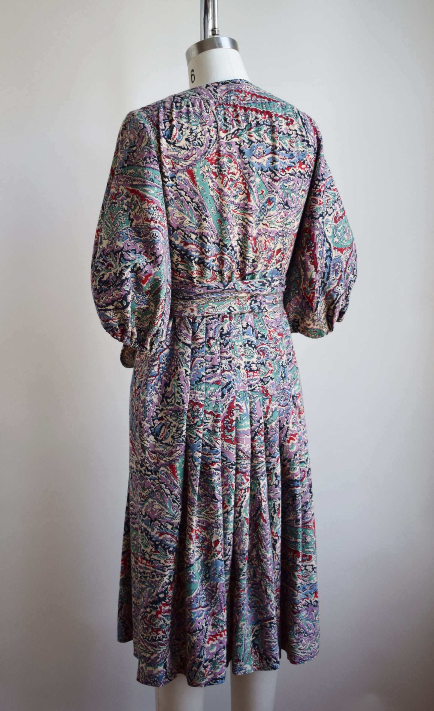 Vintage Balloon Sleeve Wrap Dress by Albert Nipon | XS