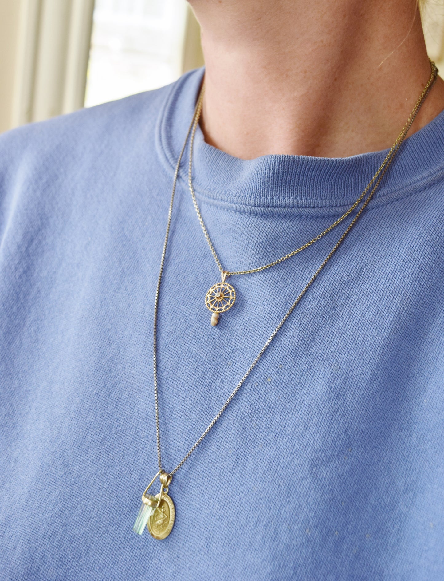 Antique 14k Gold Web Lavaliere / Pendant