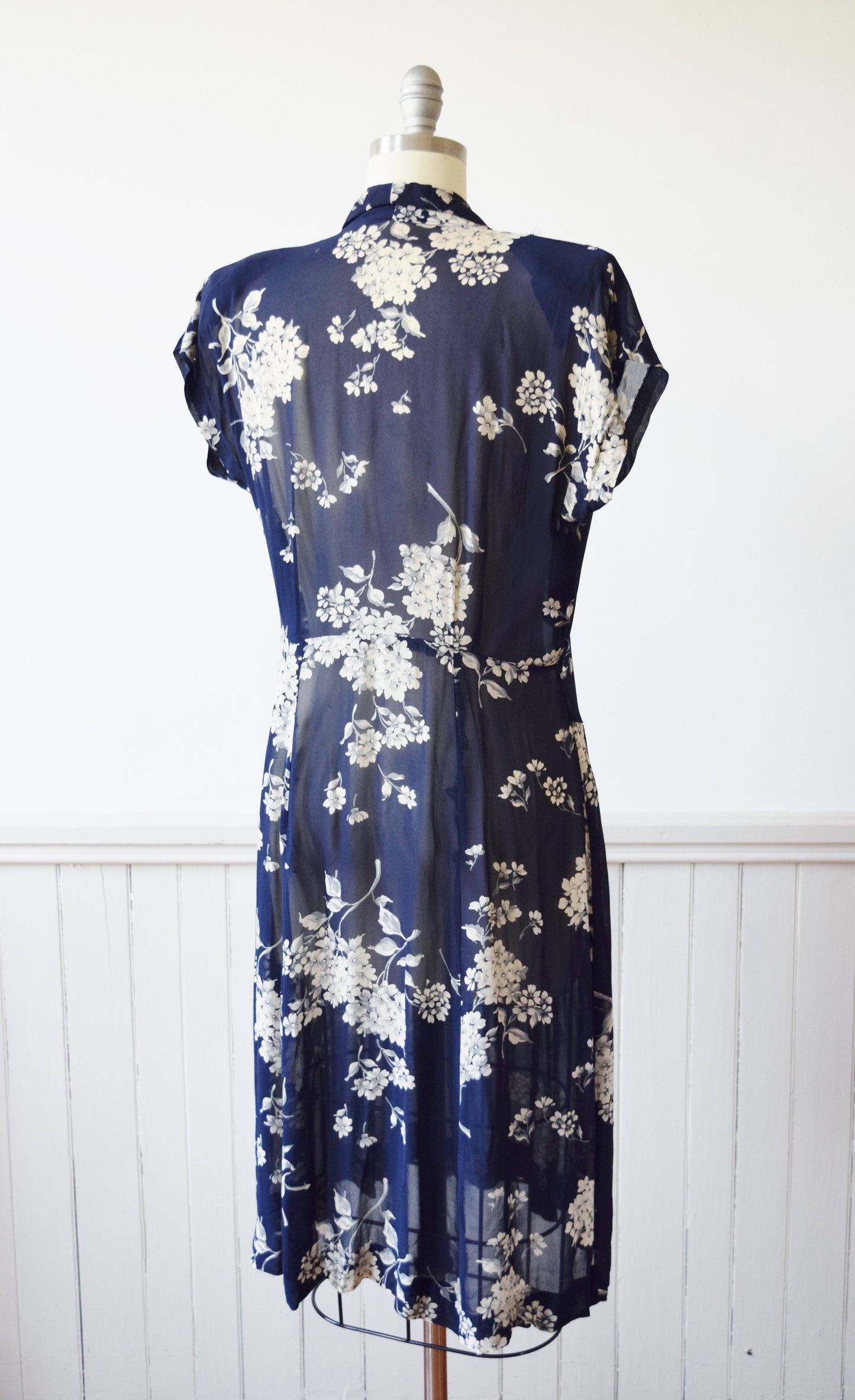 Sepia Tone Floral Frock | 1940s | L/PL
