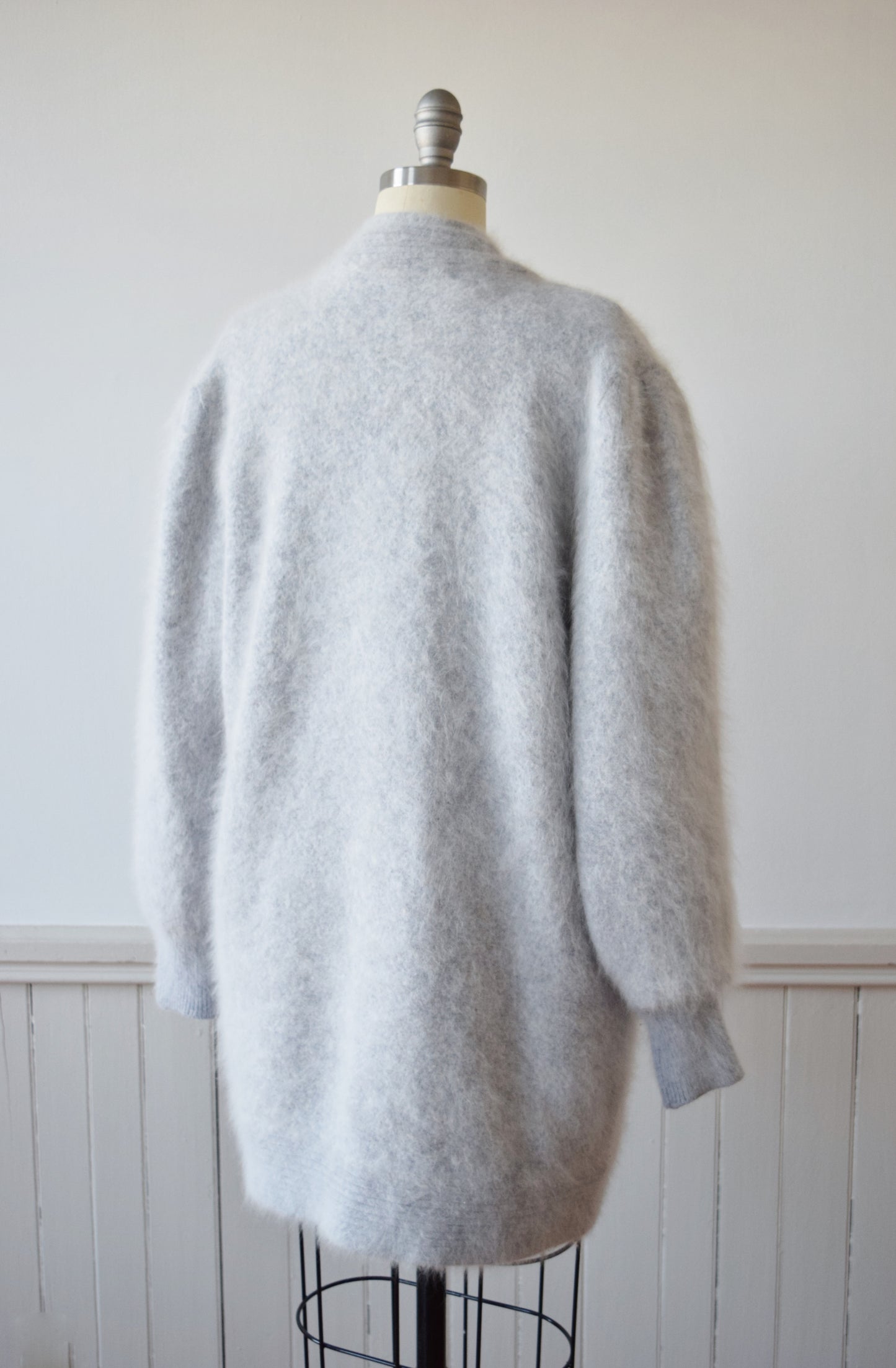 Gray Angora Clutch Cardigan | OS