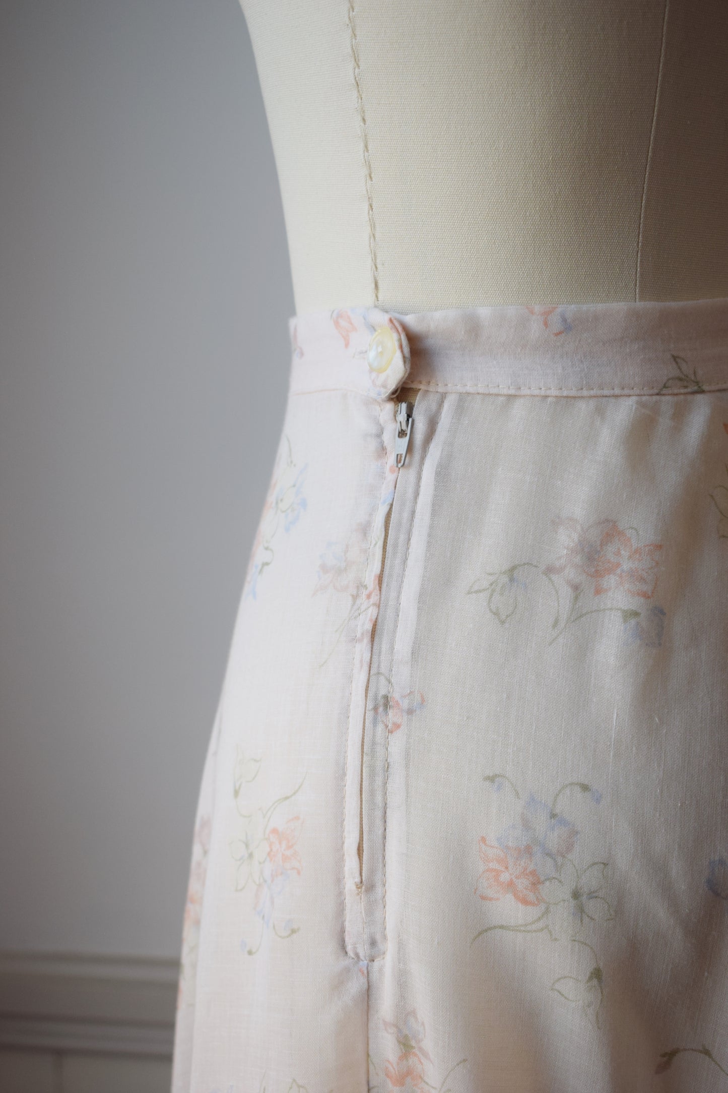 1970s Floral Midi Skirt | S