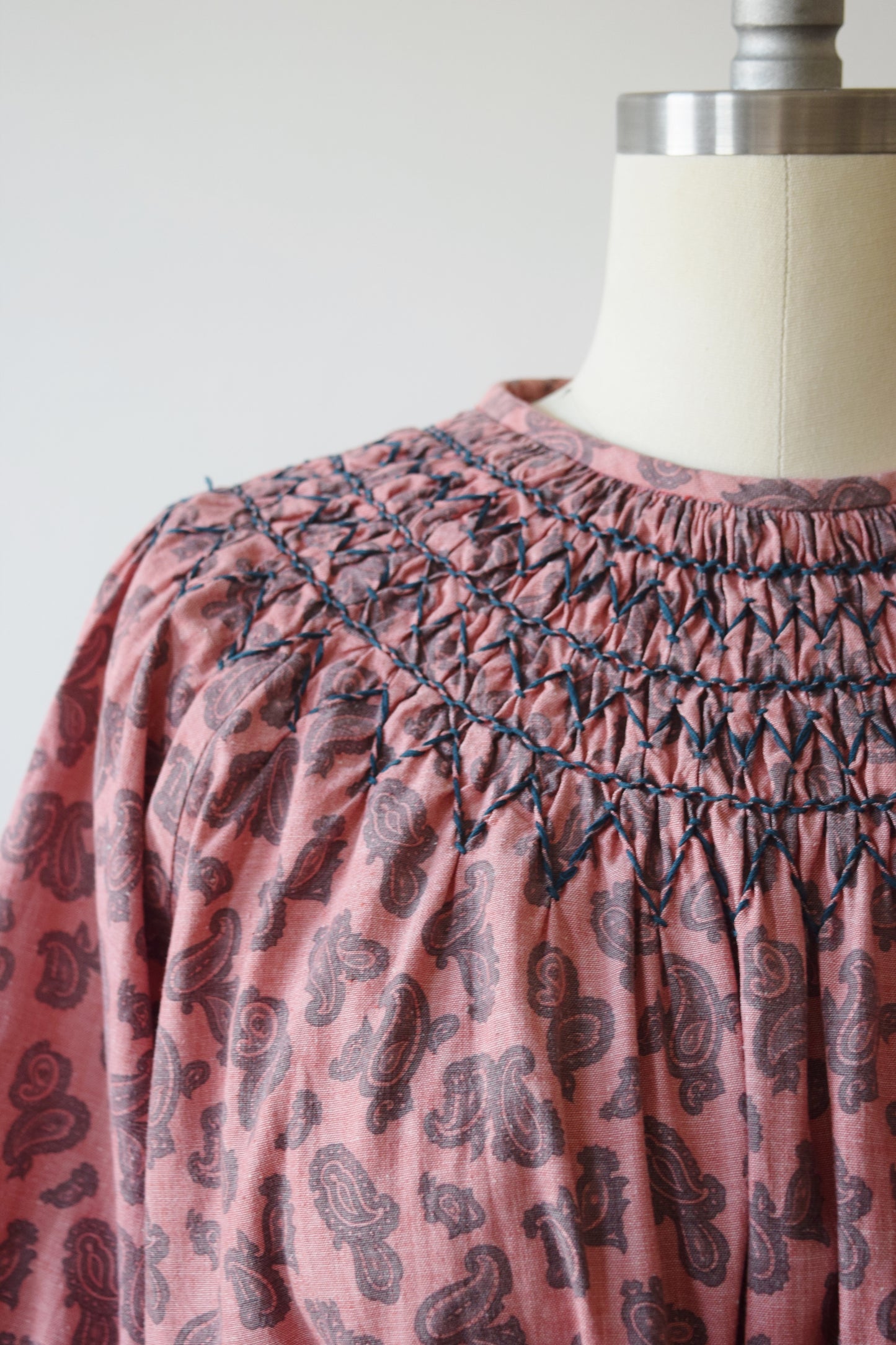 Smocked Paisley Print Tent Dress | 1970s | XS/S