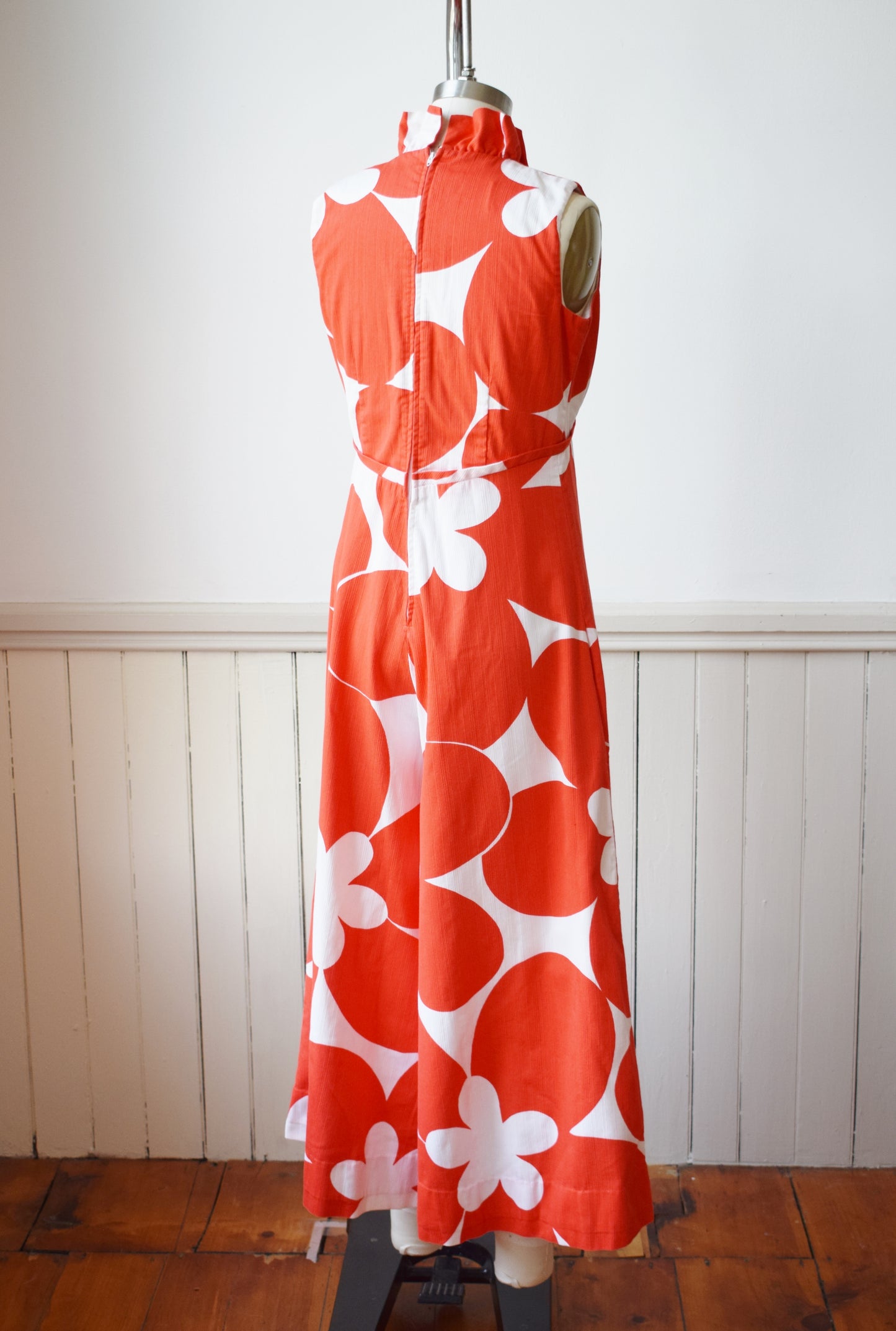 1970s Candy Red Wide Leg Jumpsuit | M