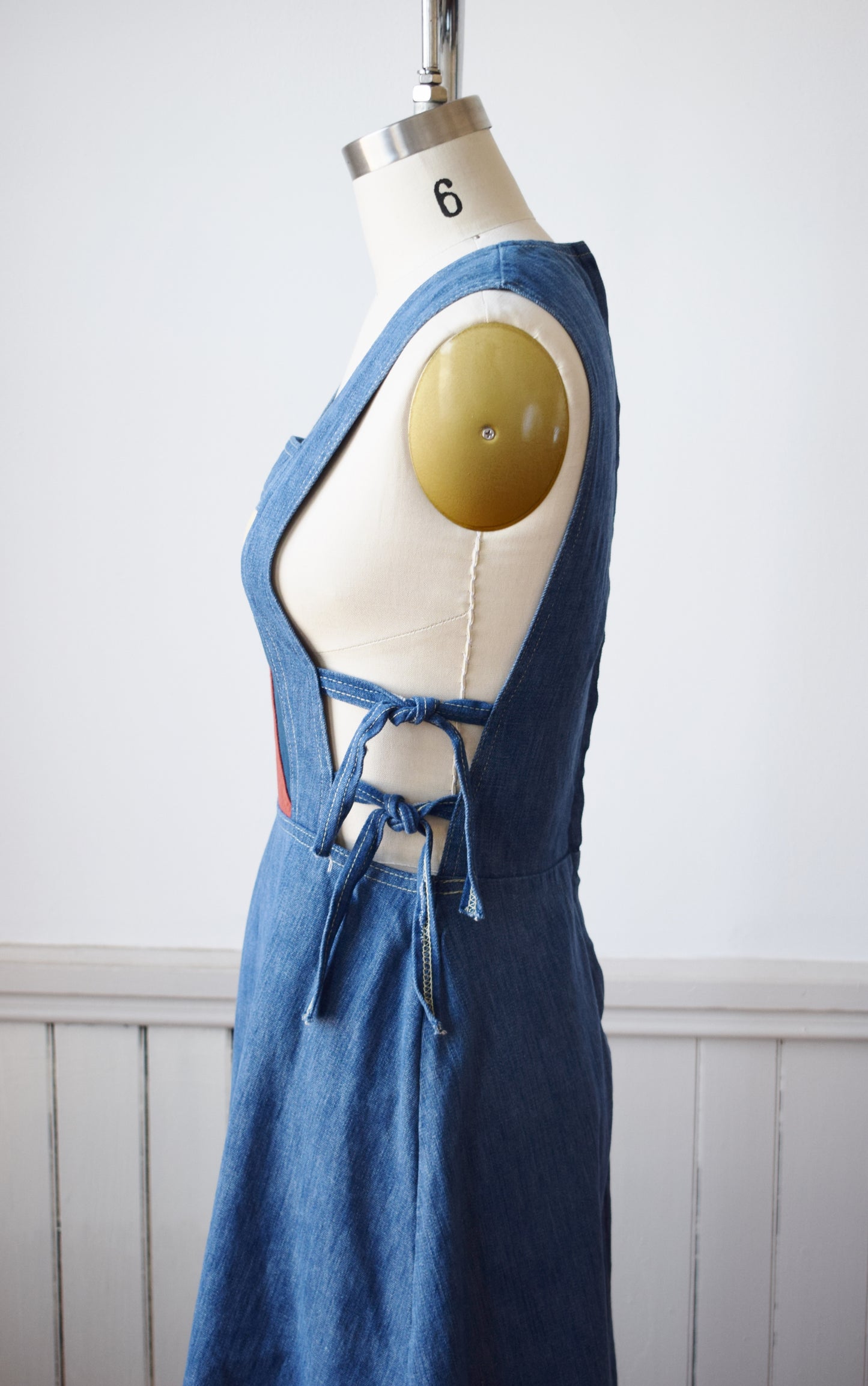Denim Pinafore Dress | XS/S