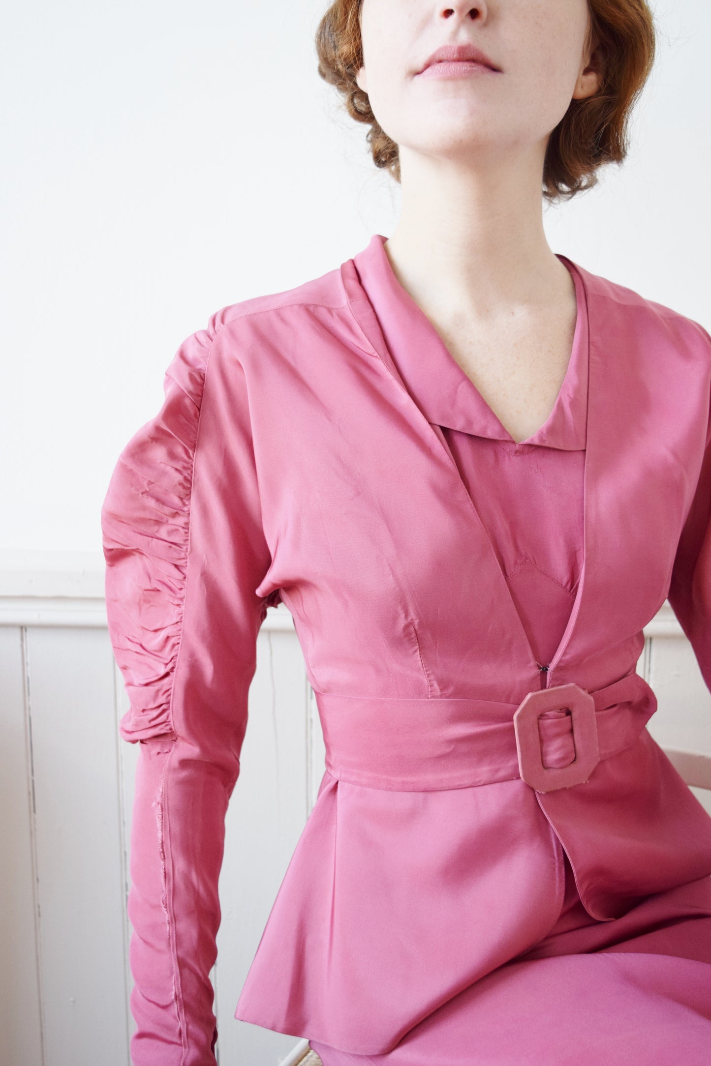 1930s 3 Piece Pink Taffeta Gown | XXS/XS