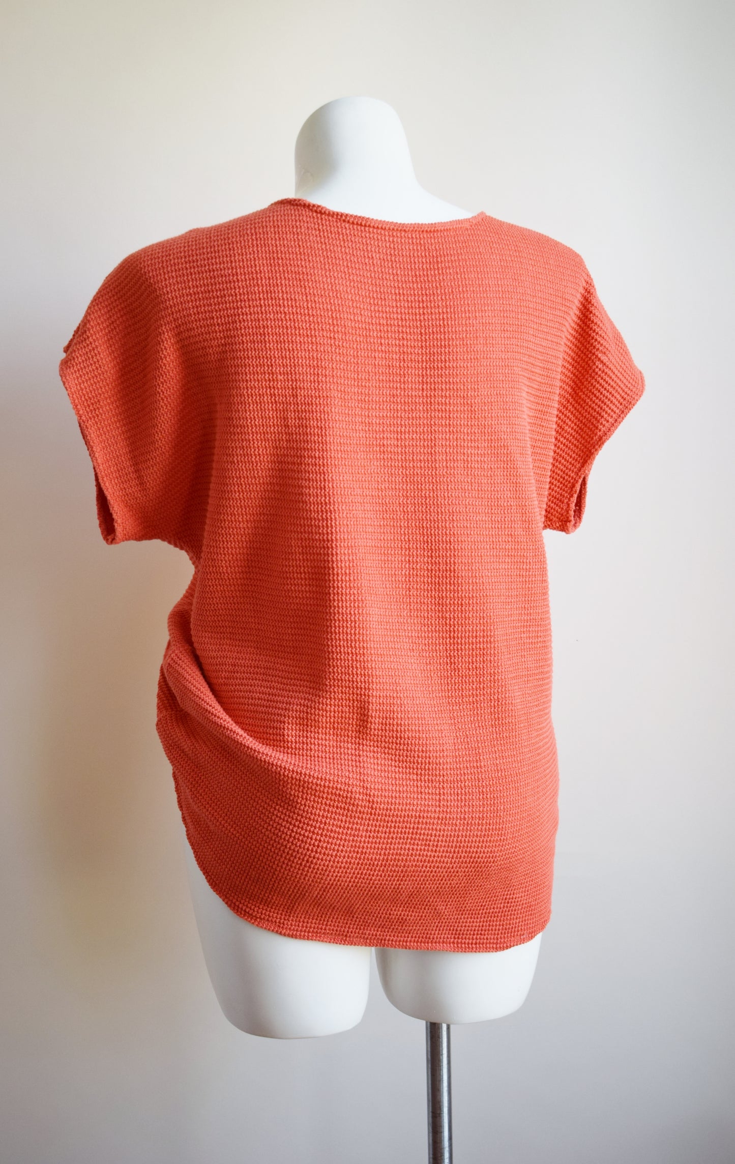 Vintage Persimmon Orange Waffle Knit T | L/XL