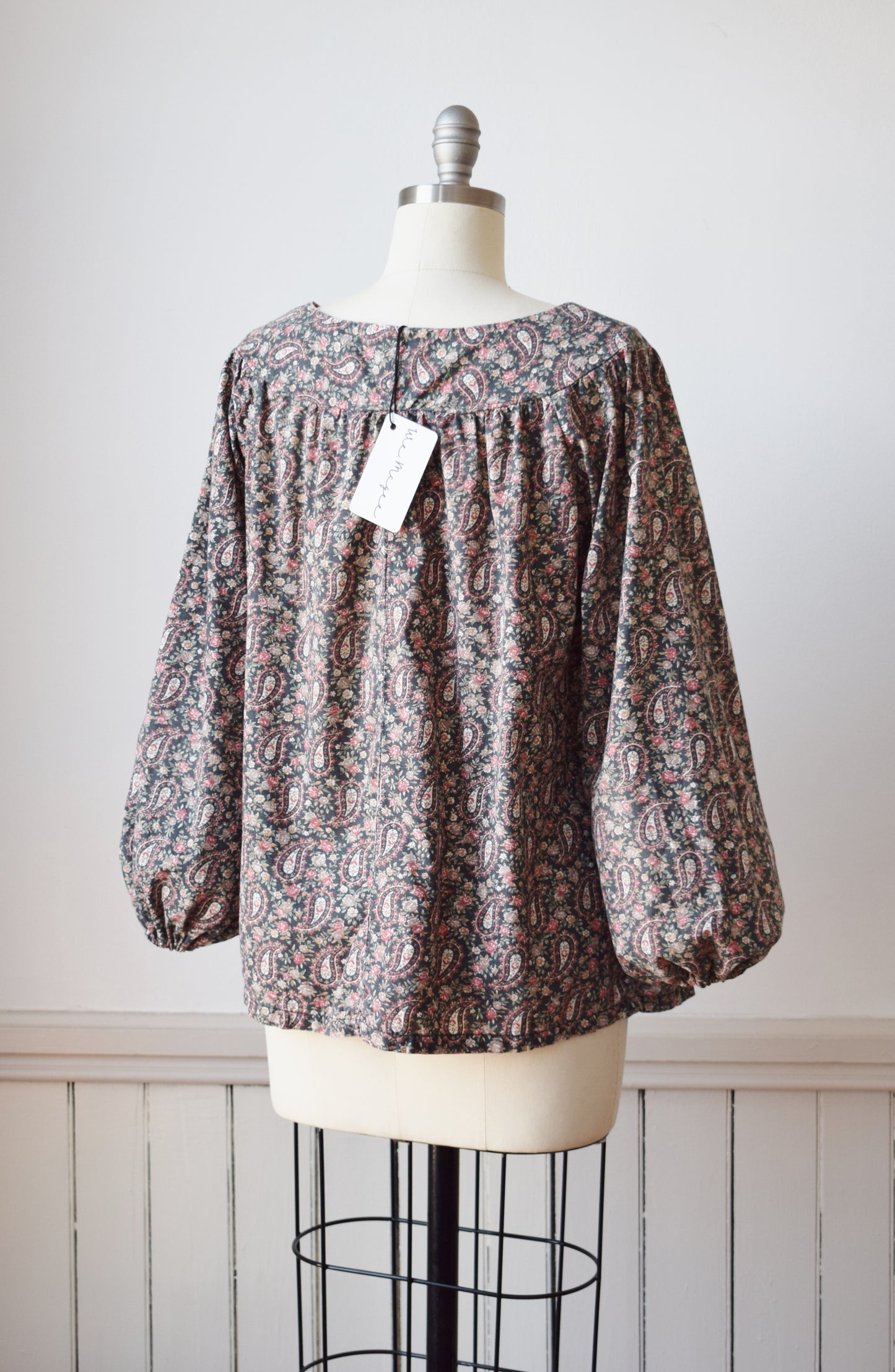 80s Cotton Peasant Top | M