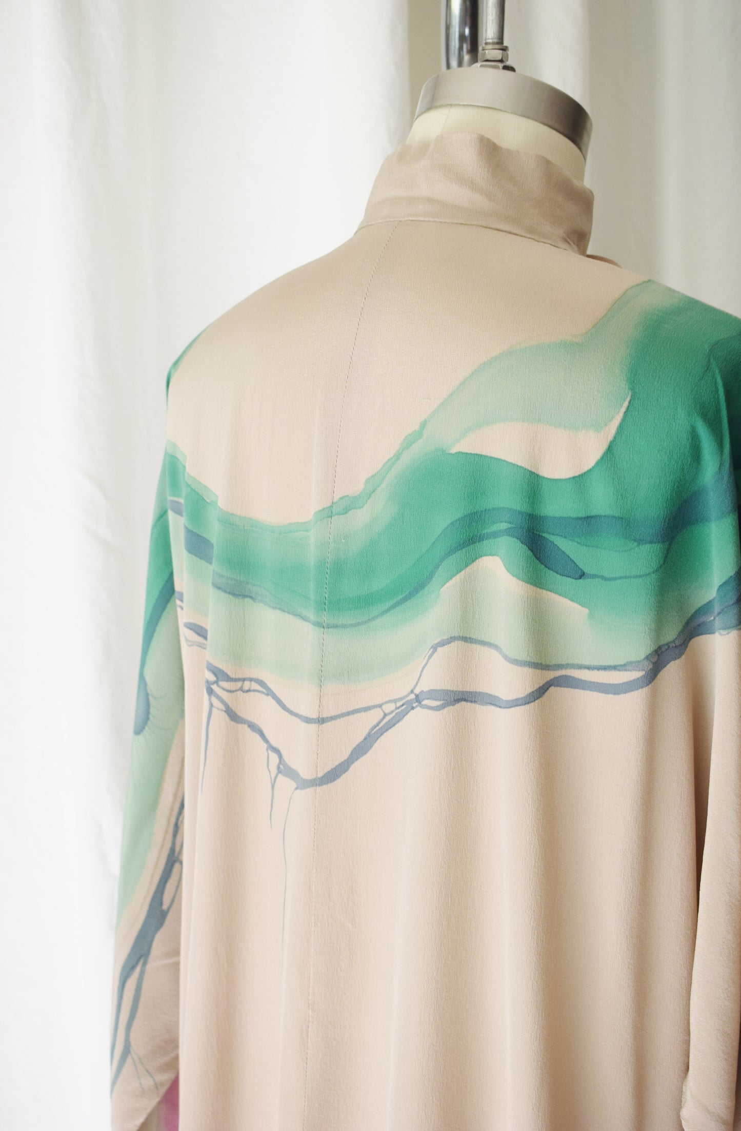 Vintage Painted Silk Geode Dress | M/L