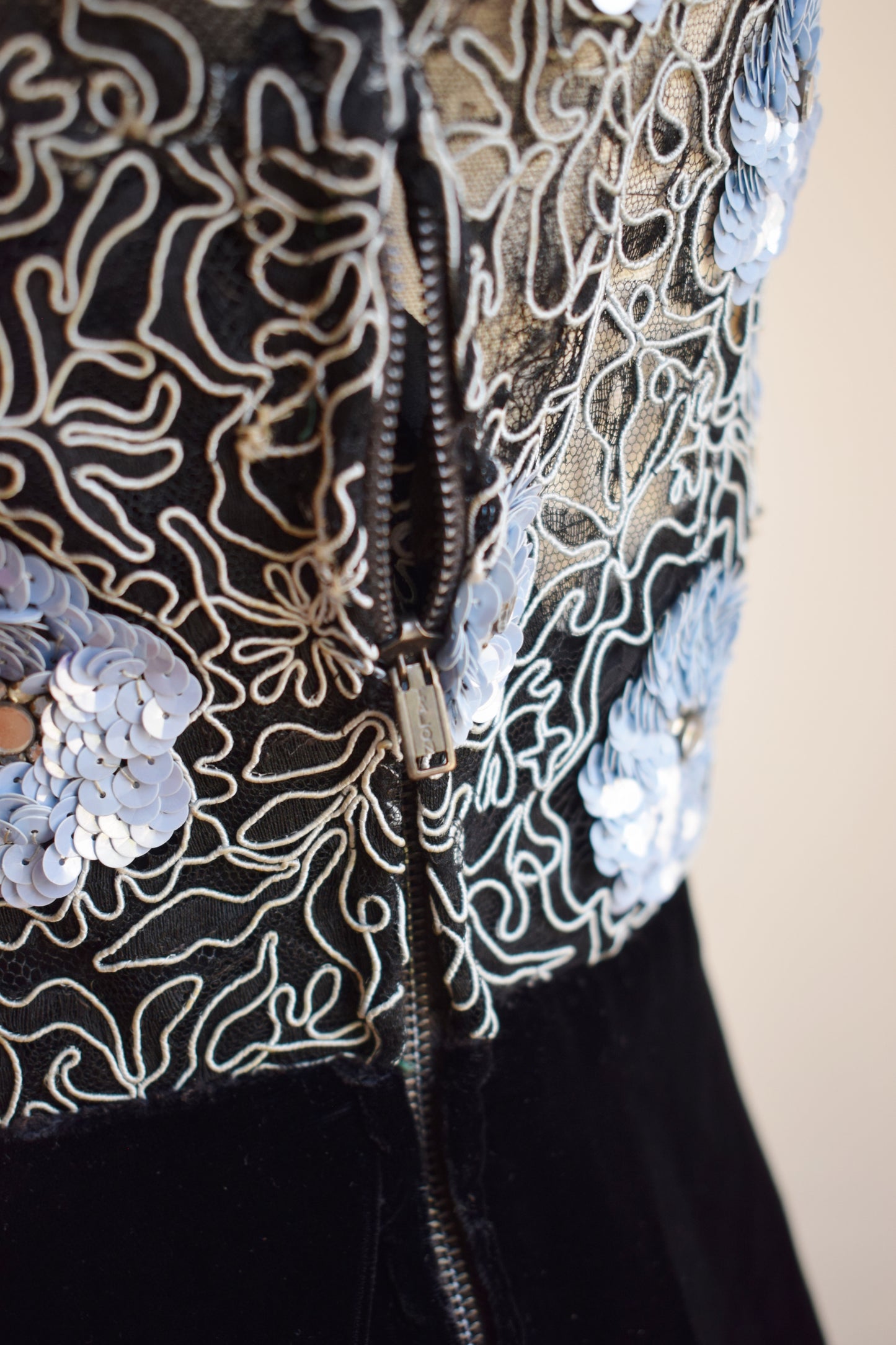 1930s Sequin and Velvet Dress | wounded bird