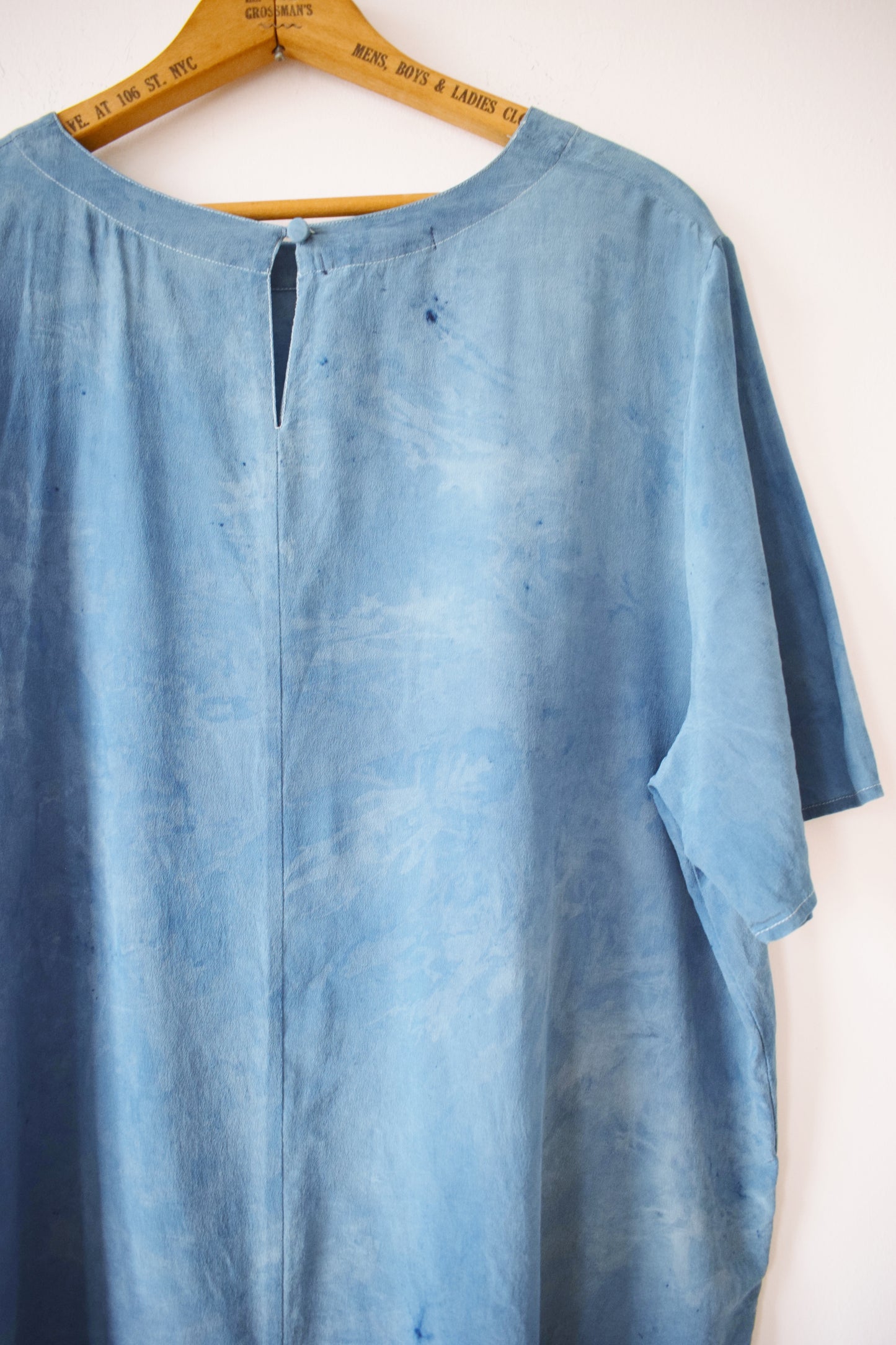Indigo Dyed Silk Top | XL