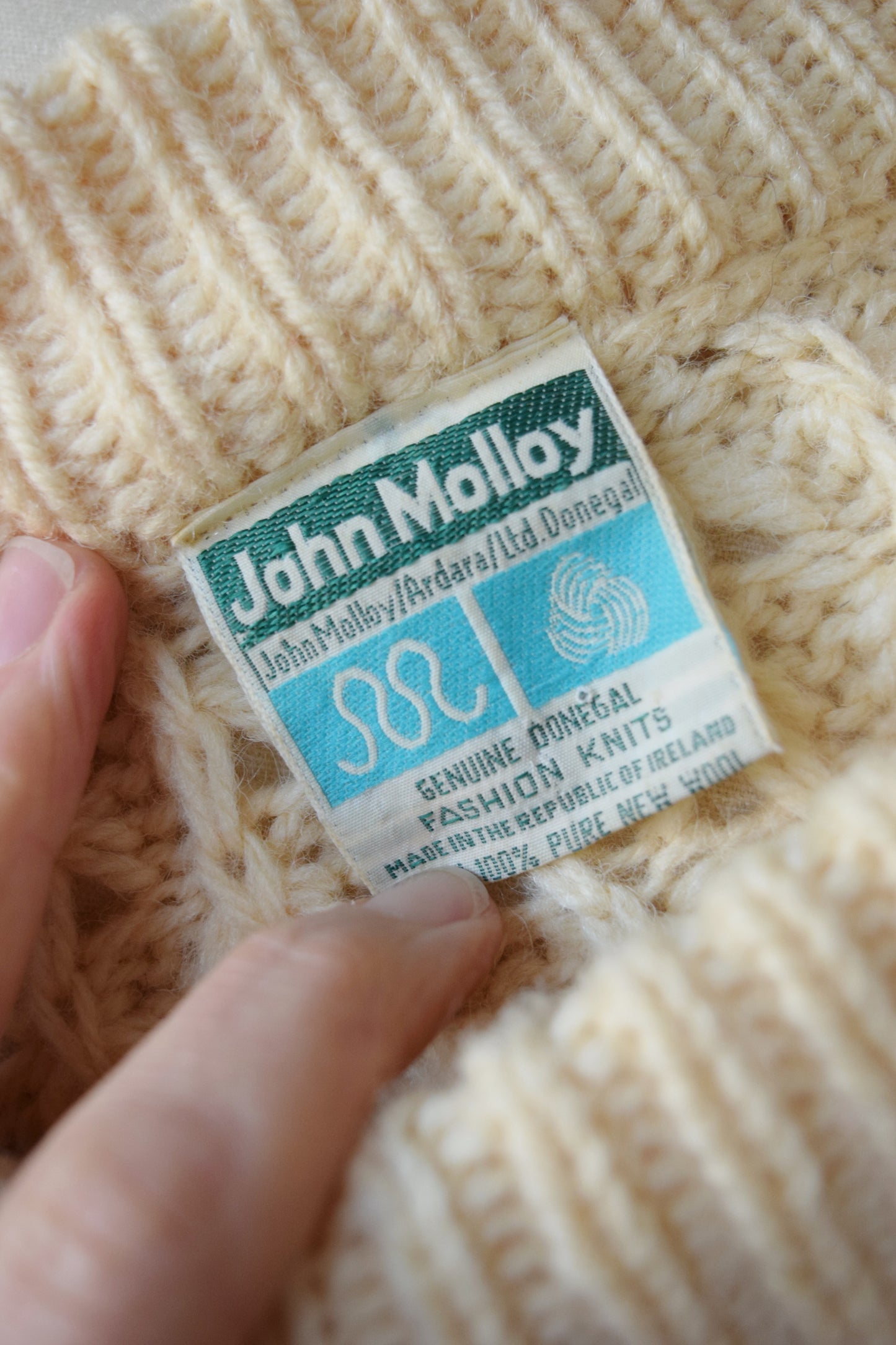 Irish Cable Knit with Contrast Mend Patches | M