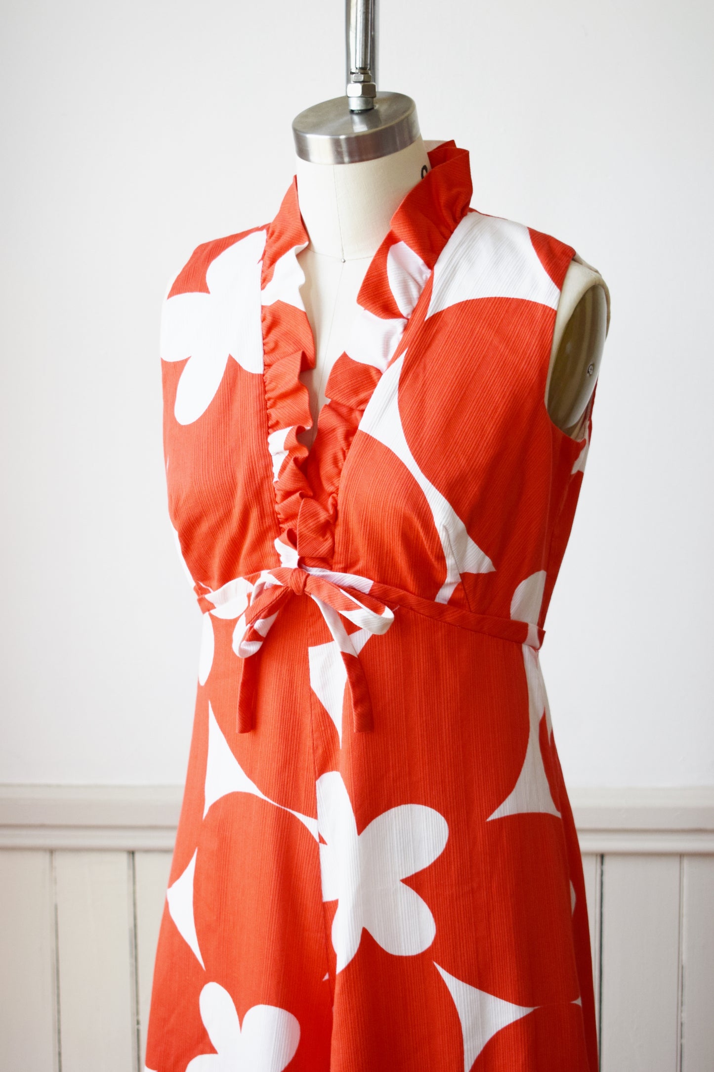 1970s Candy Red Wide Leg Jumpsuit | M