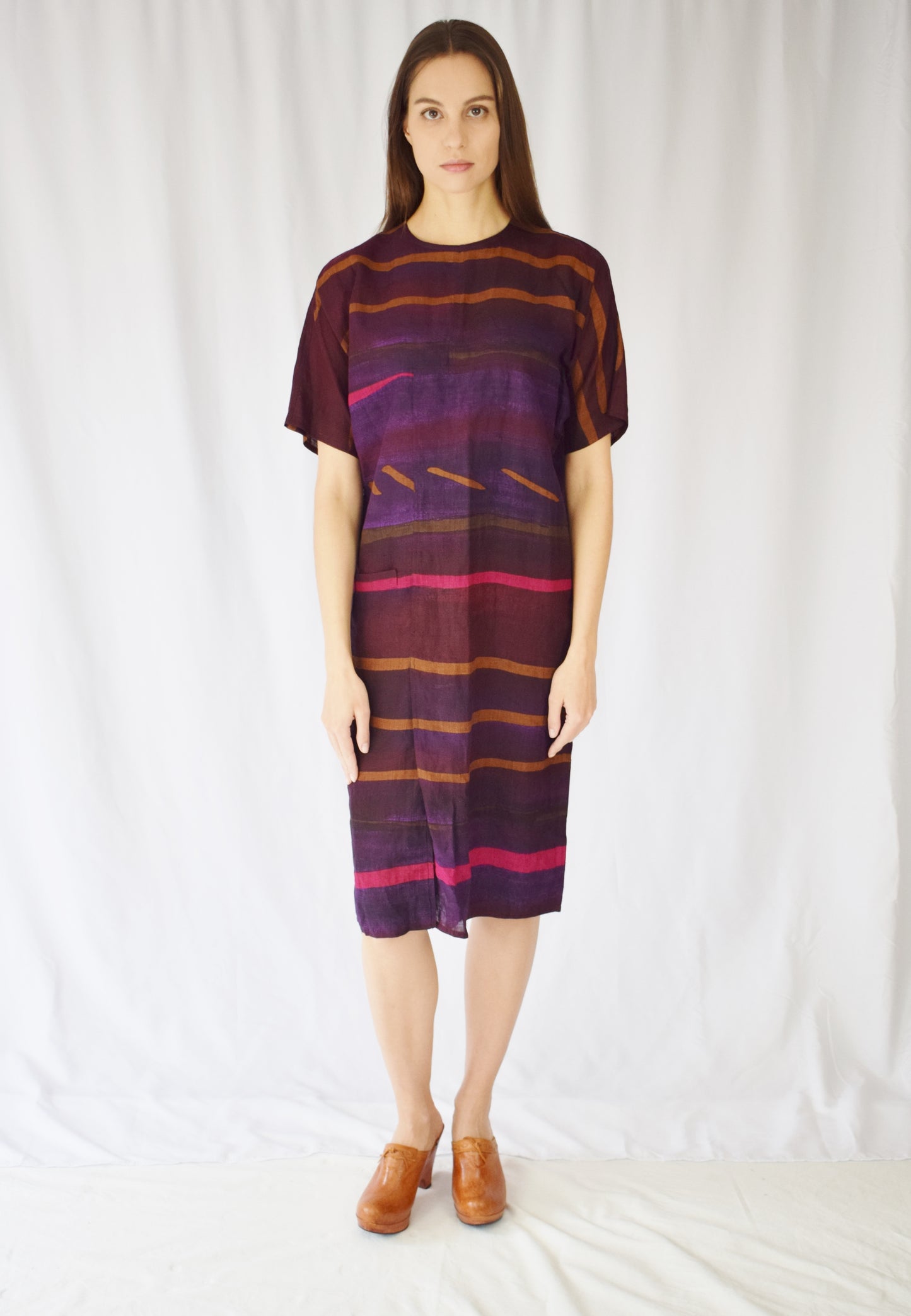 1980s Linen Ferragamo Shift Dress | S/M