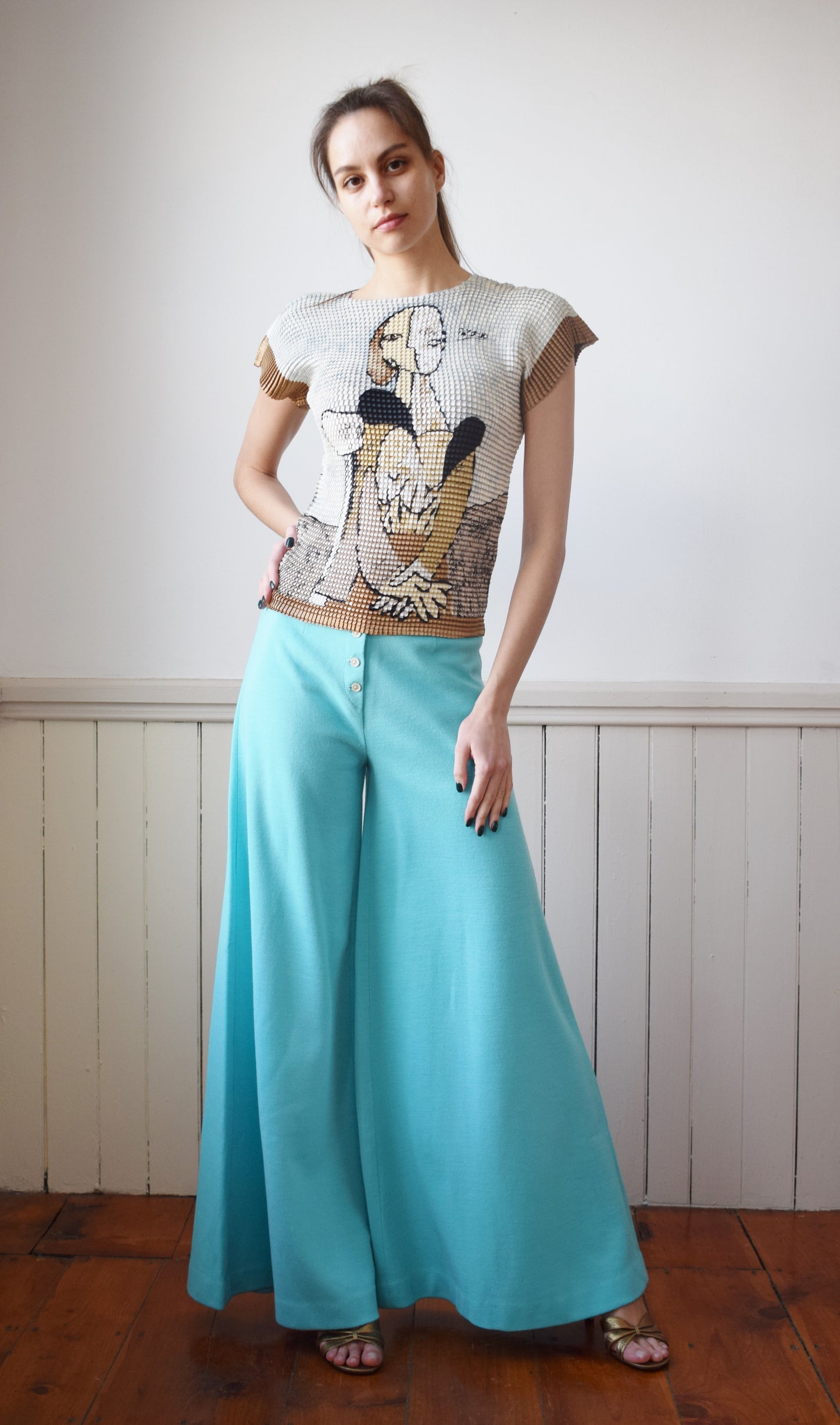 Vintage Scrunchie Pleat Picasso Top | XS/S/M