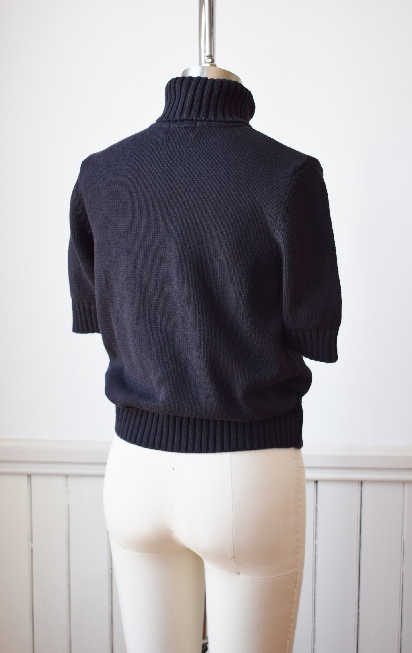 Vintage Black Cotton Knit Top | S/M