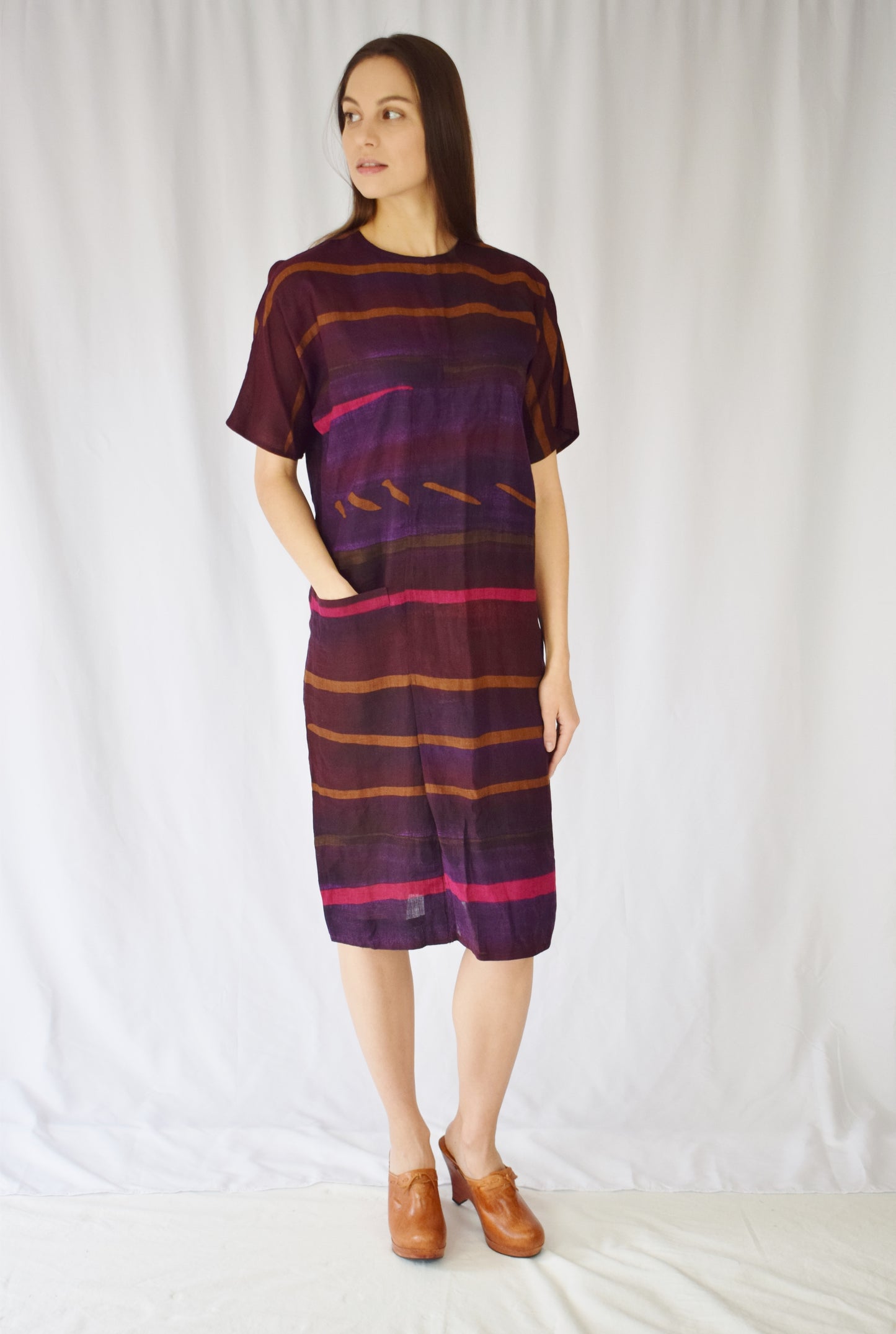 1980s Linen Ferragamo Shift Dress | S/M