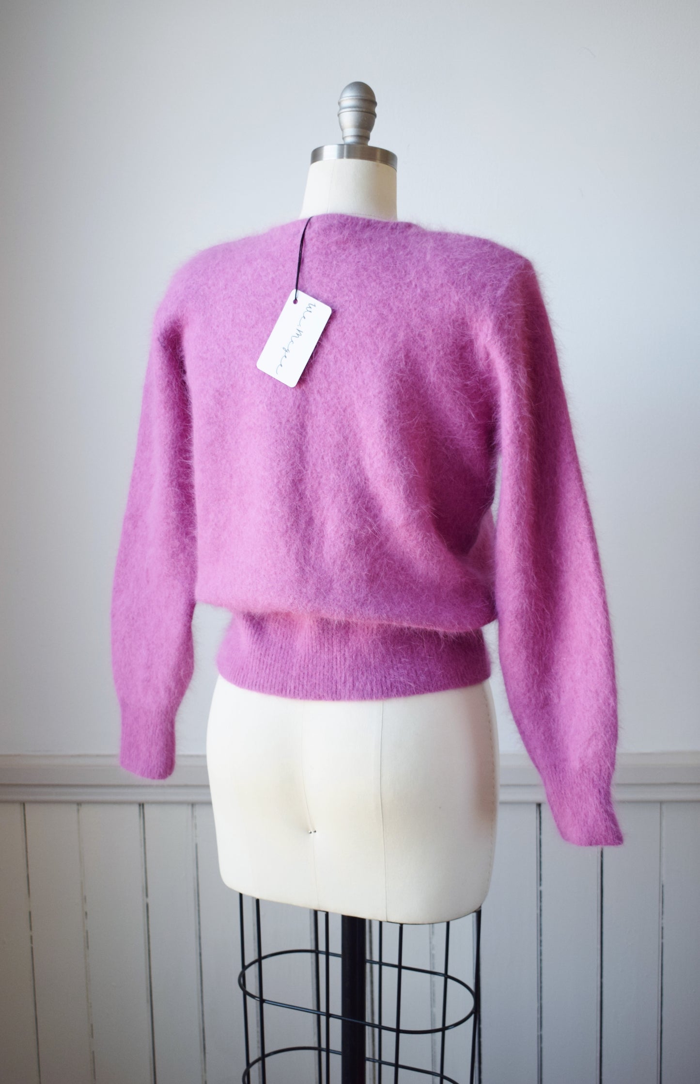 Vintage Fuschia Pink Angora Pullover | M