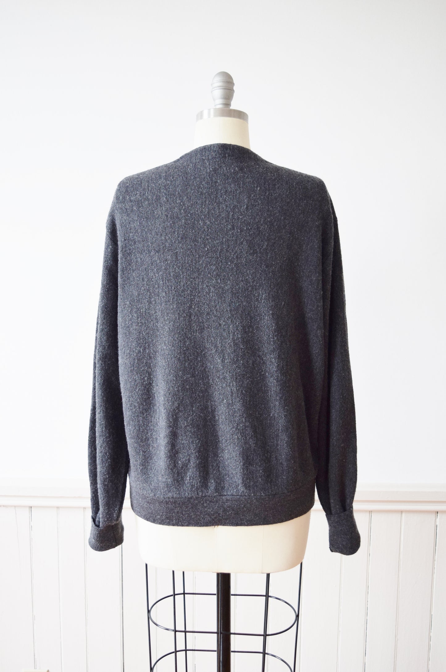 1980s Grey Lacoste Cardigan | S-L