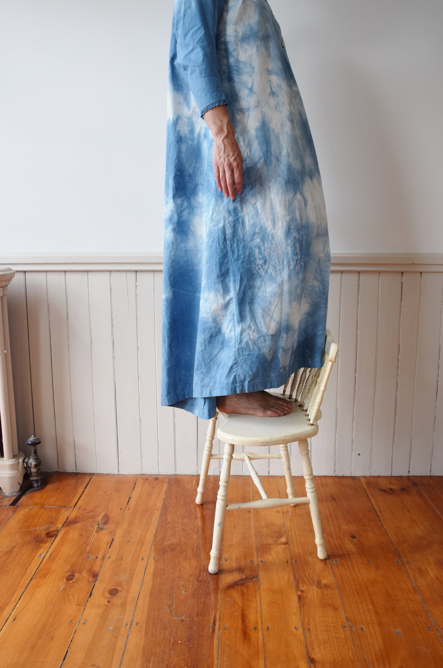 Indigo Dyed Cloud Dress | Antique| S/M